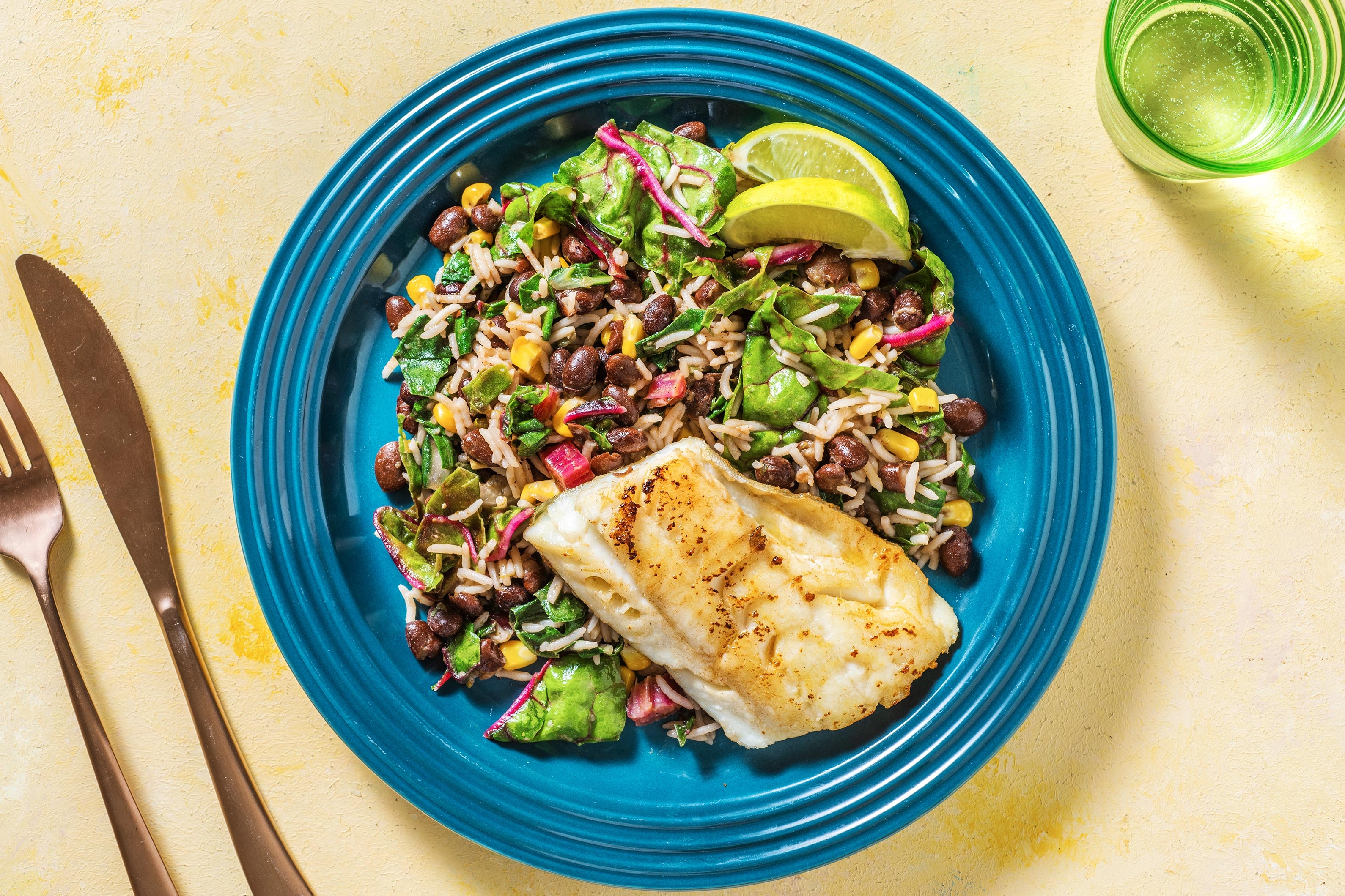 Honey Lime Cod with Jerk Spiced Rice