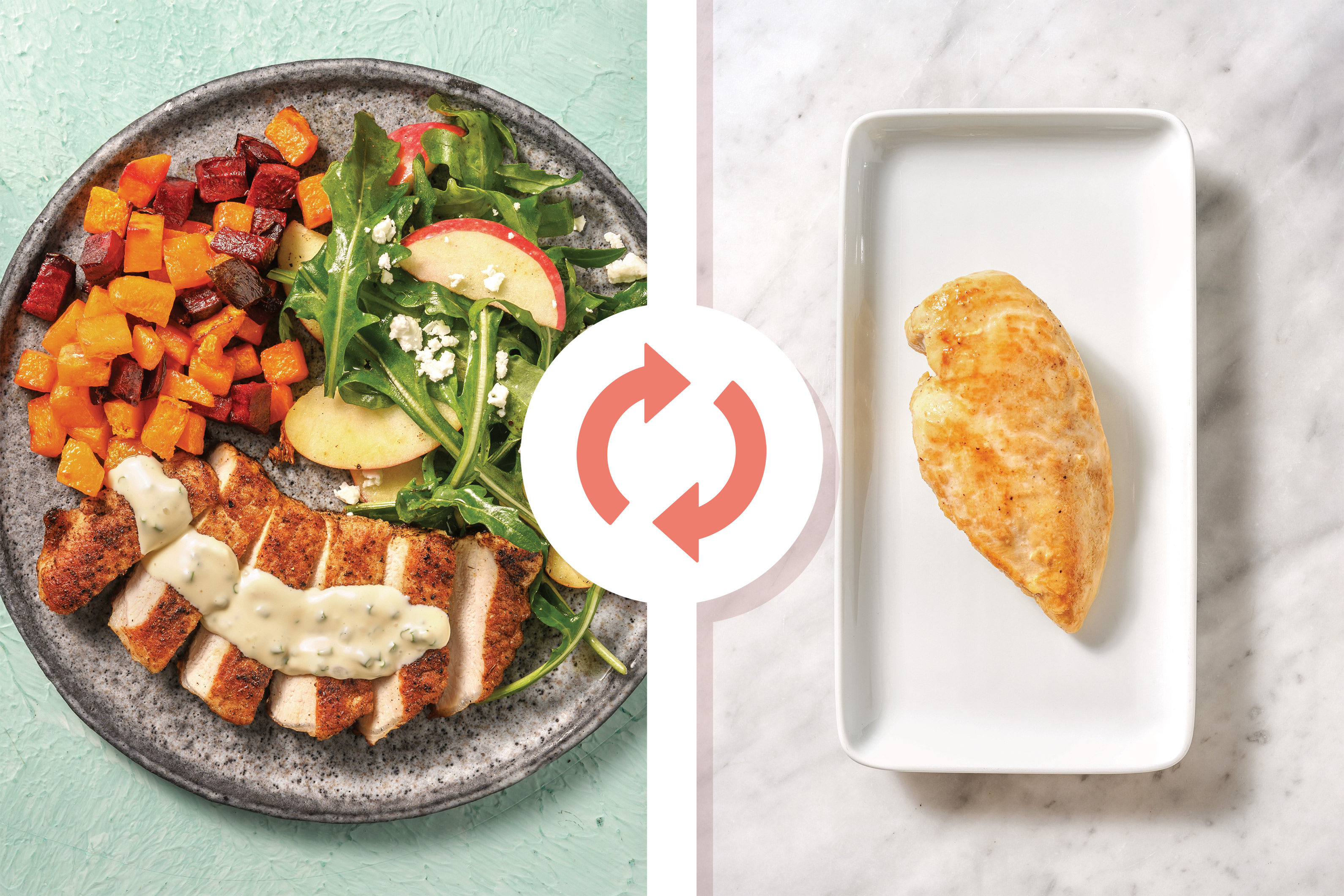 Easy Herbed Chicken & Roasted Pumpkin