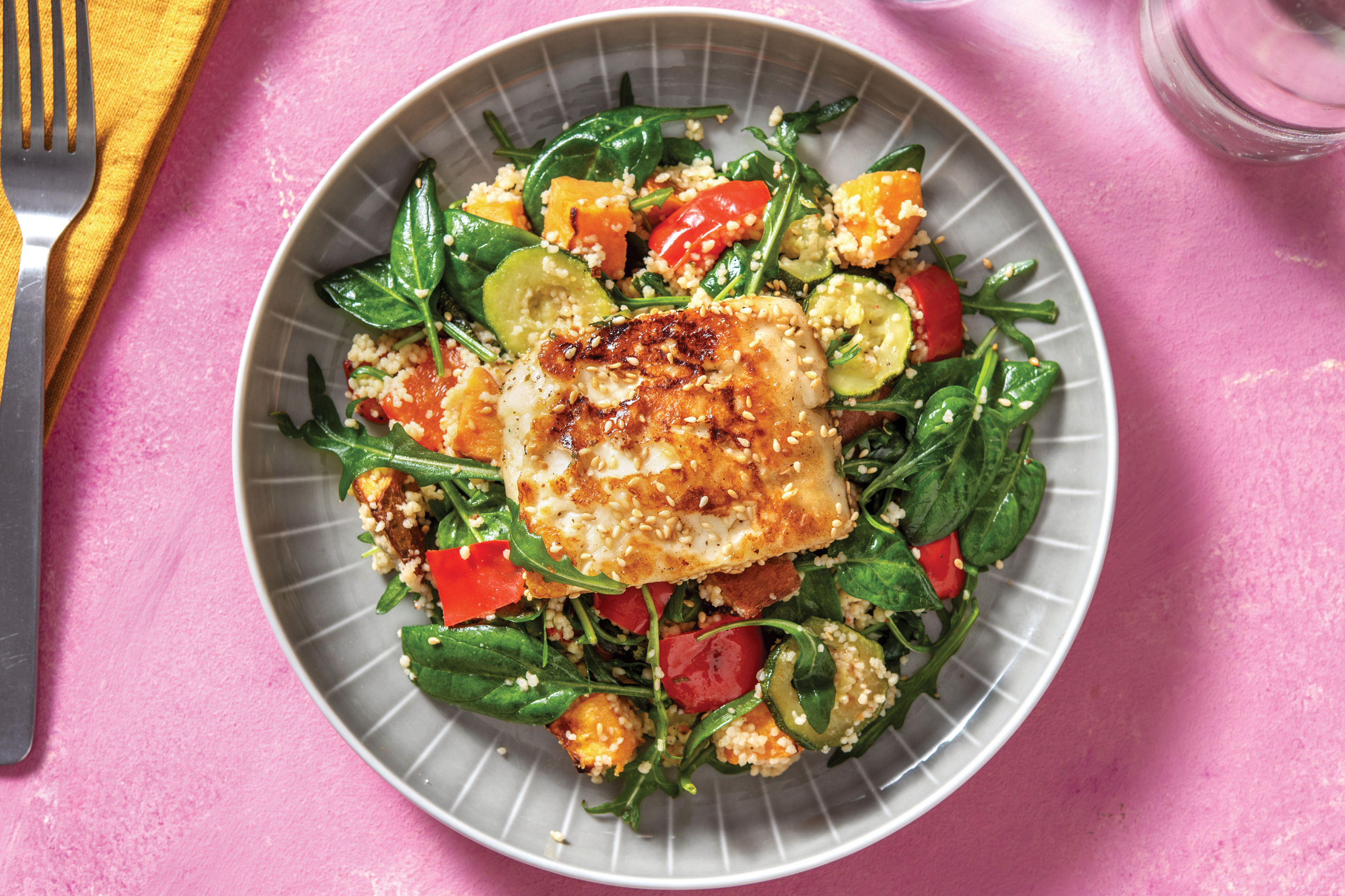 Easy Honey-Sesame Haloumi Bowl