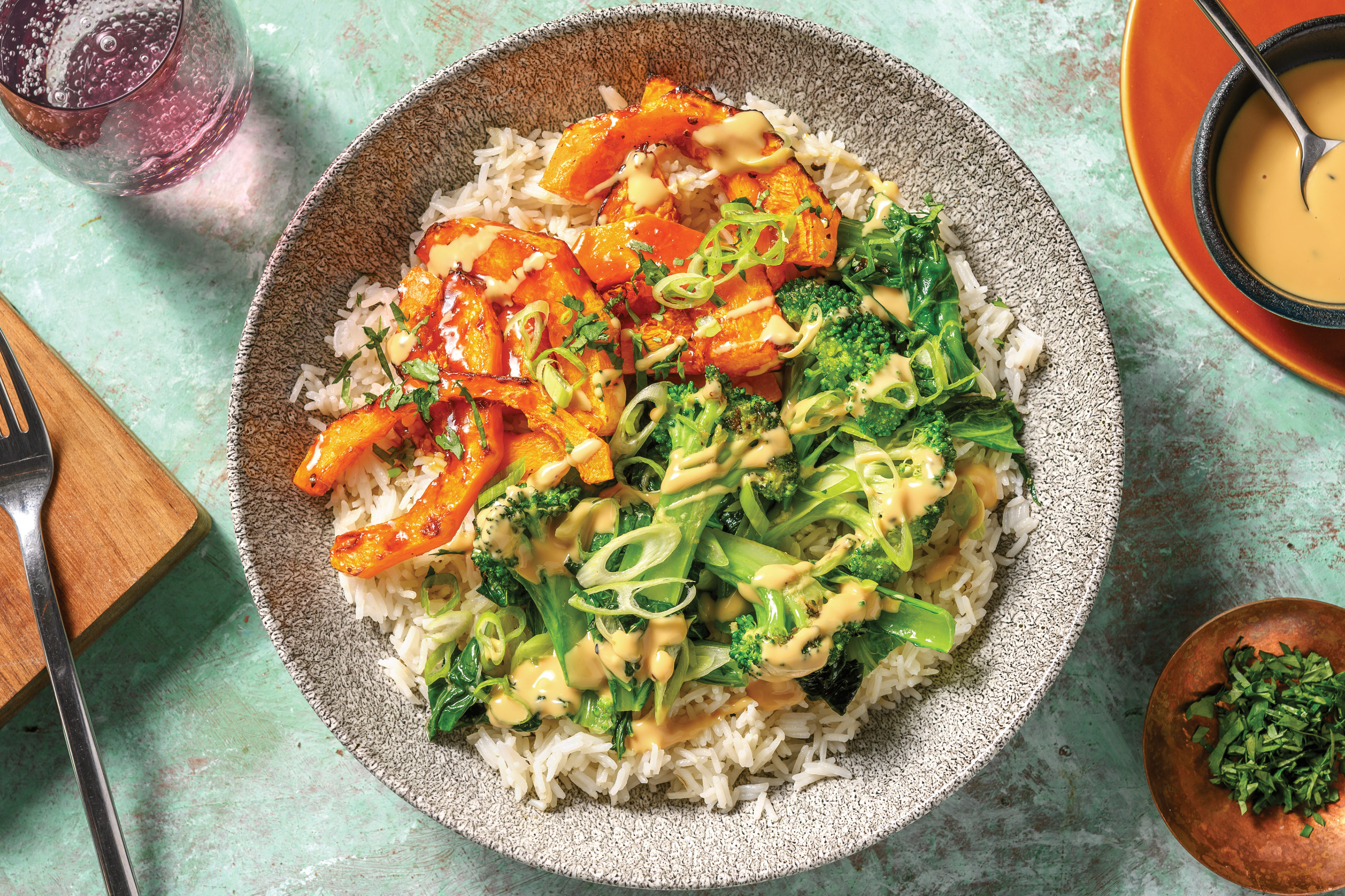 Honey-Soy Pumpkin & Garlic Rice