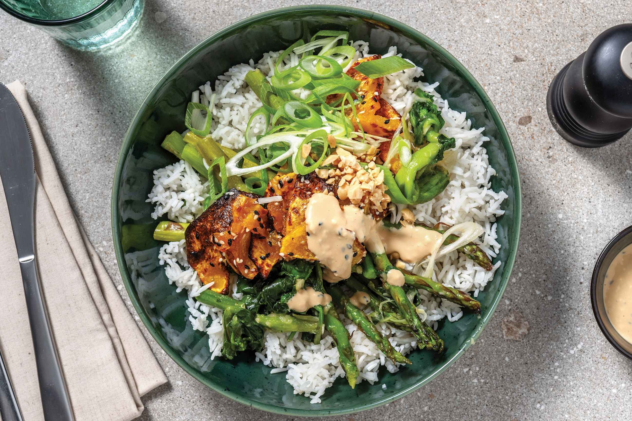 Sweet Soy Pumpkin, Tofu & Plant-Based Aioli