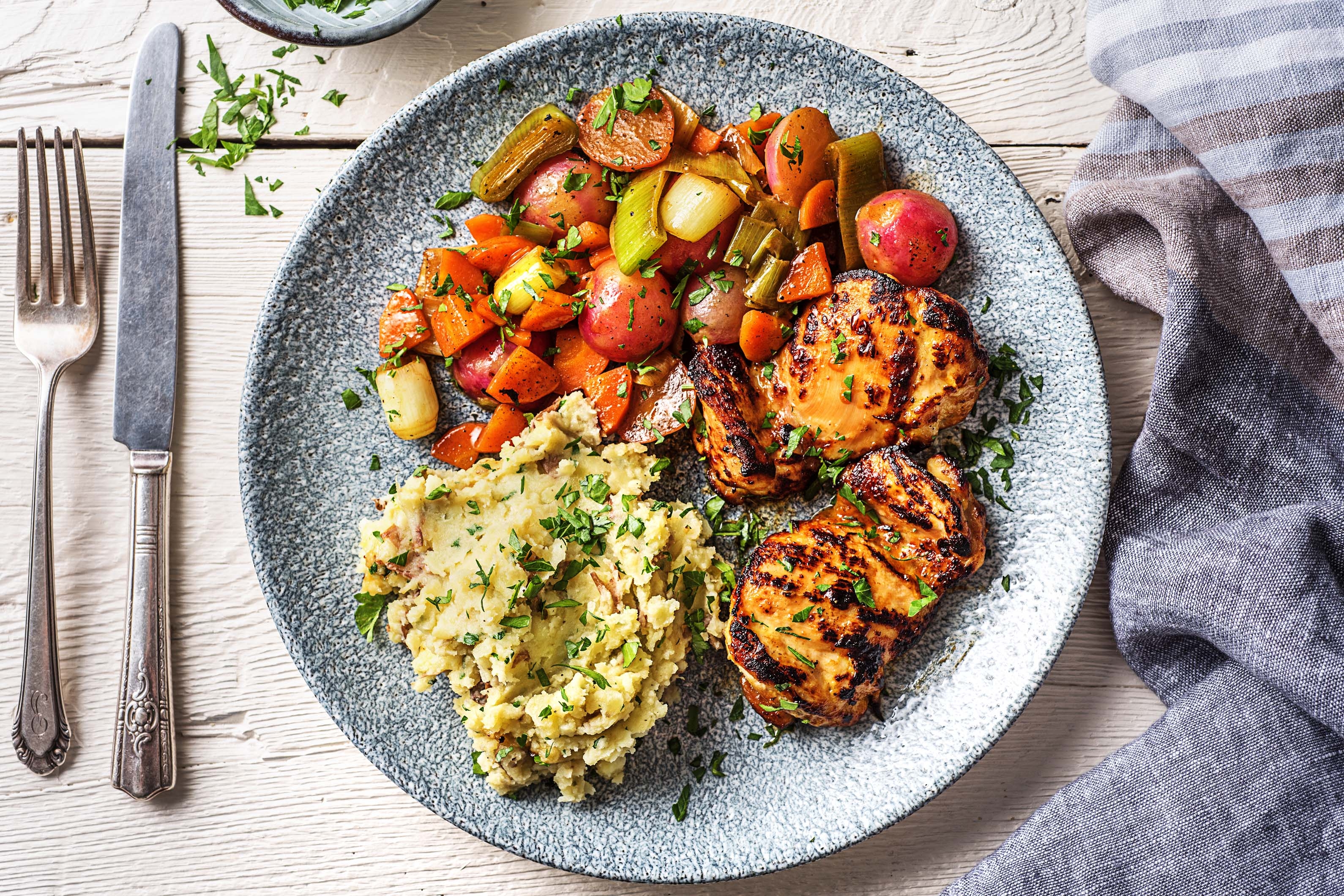 Pouletsteak in Honig-Senf-Marinade