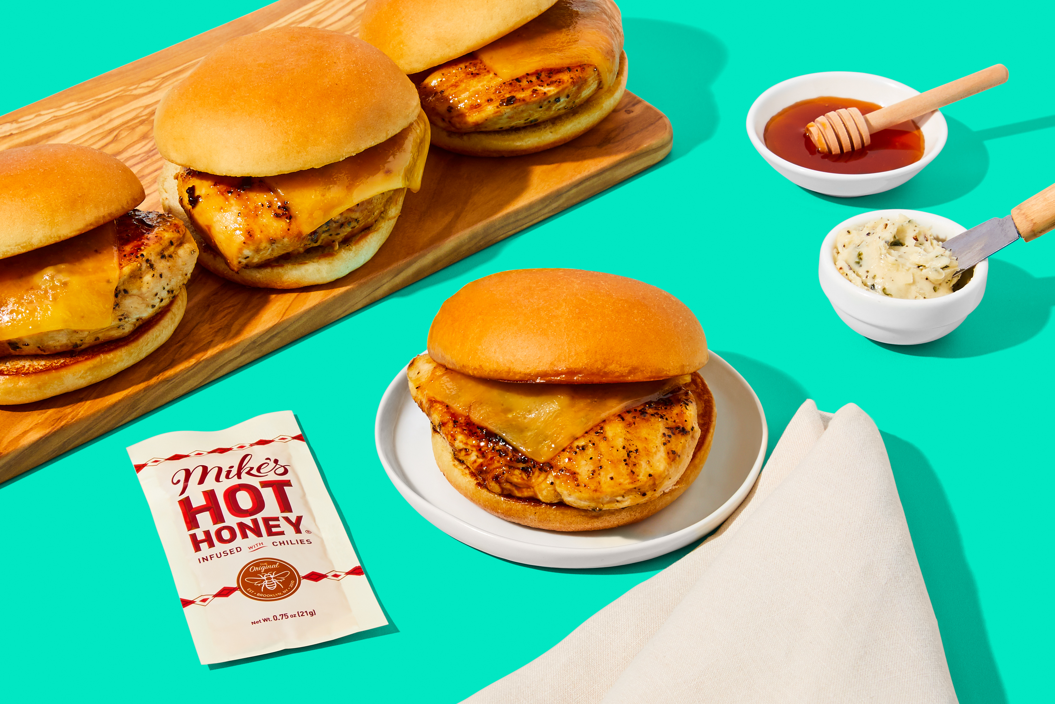 Hot Honey Garlic Chicken Sandwiches
