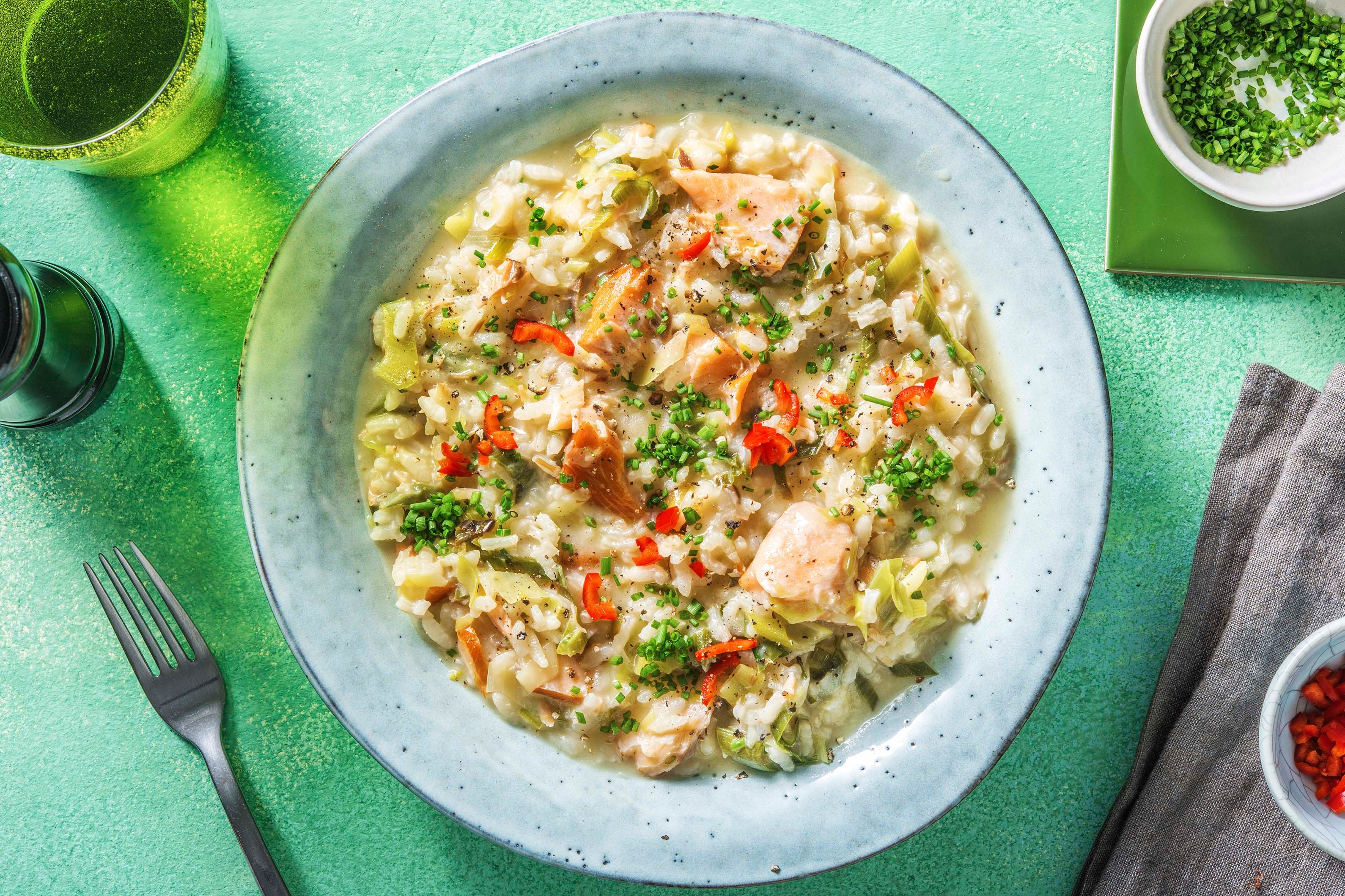 Hot Smoked Salmon Risotto
