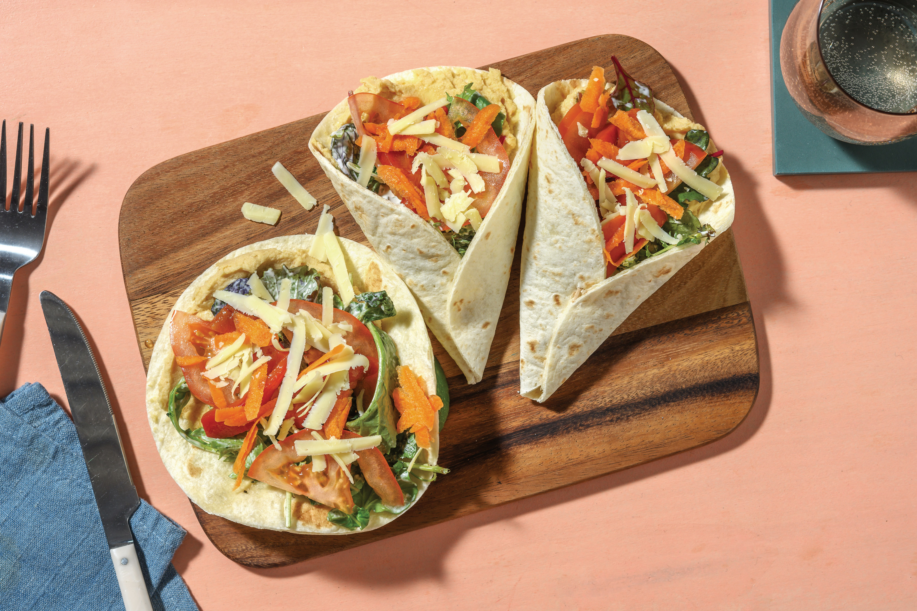 Hummus, Cheddar & Mixed Veggie Wrap