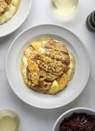 Filet de porc rôti et écrasé de pommes de terre