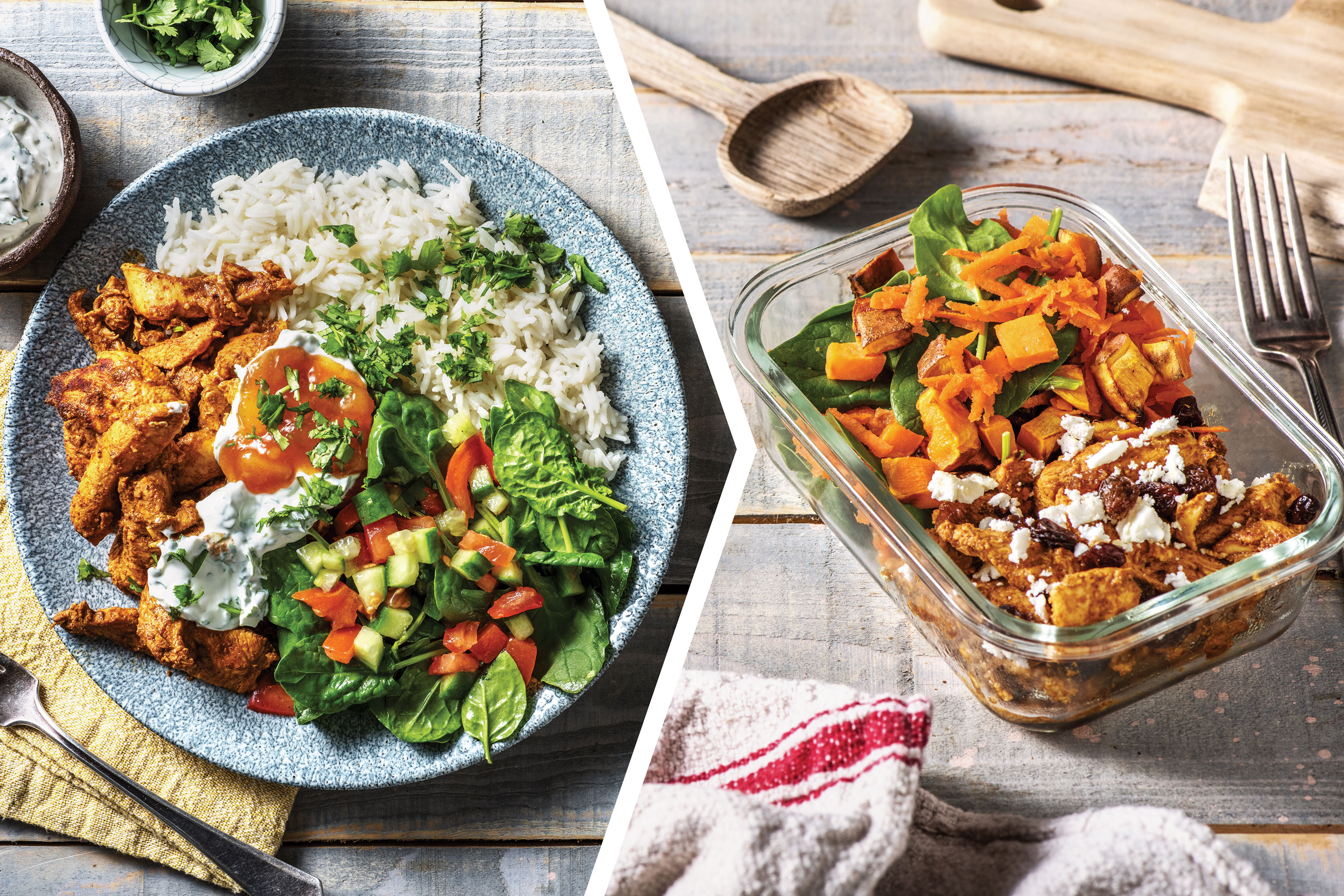Indian Spiced Chicken with Garlic Rice for Dinner