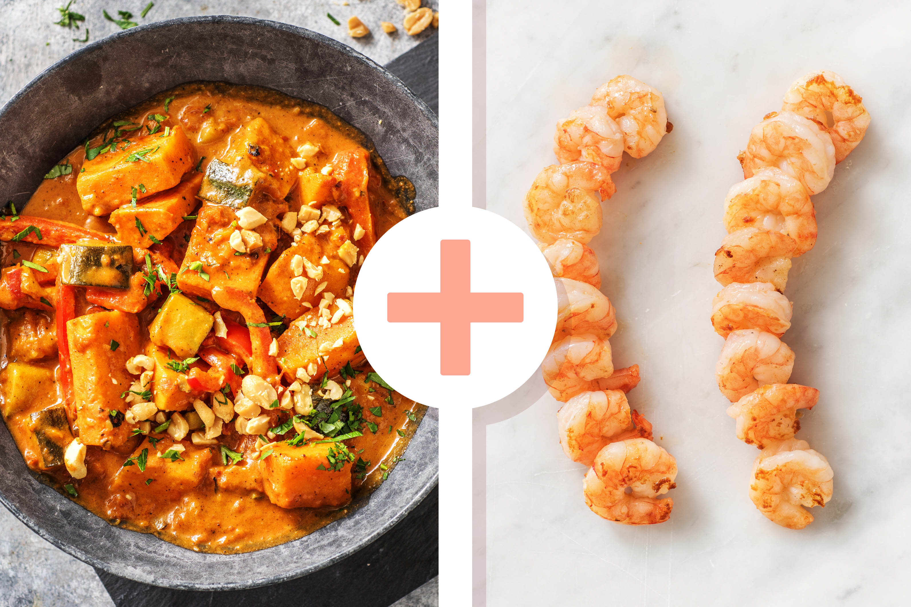 Indisches Süßkartoffel-Curry mit Garnelen