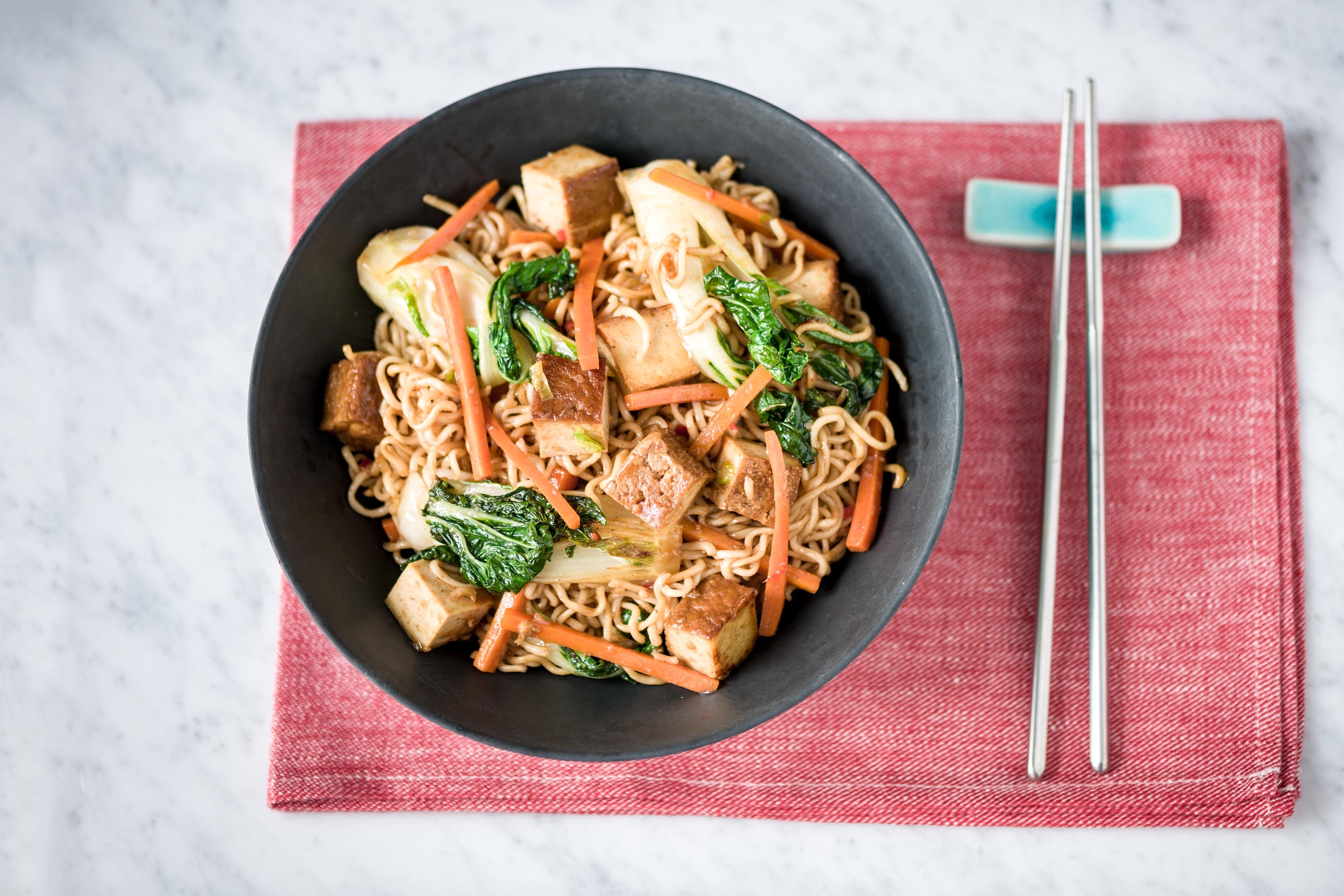 Indonesian Satay Tofu Noodle Stir Fry