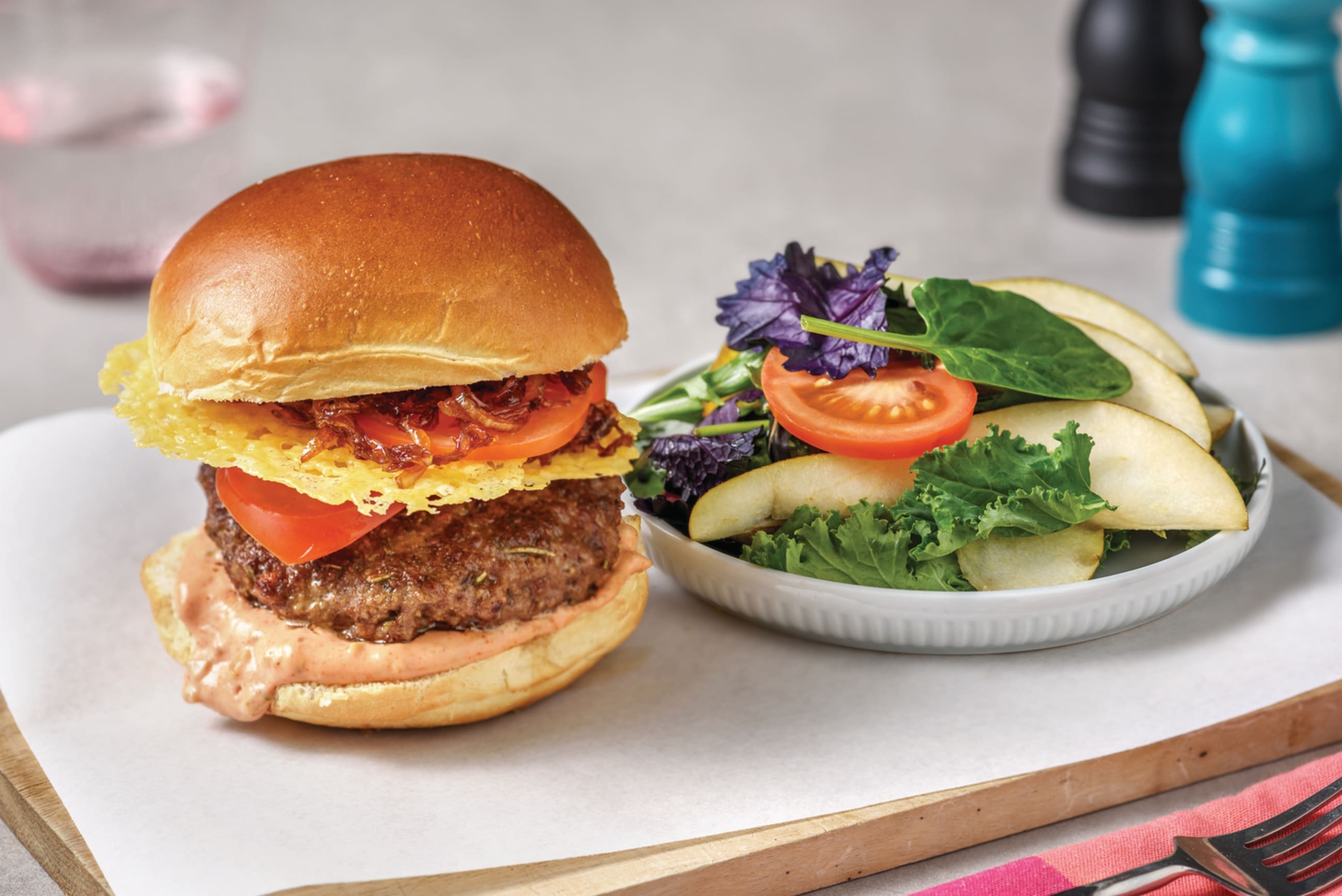 Italian Beef & Cheddar Crisps Burger
