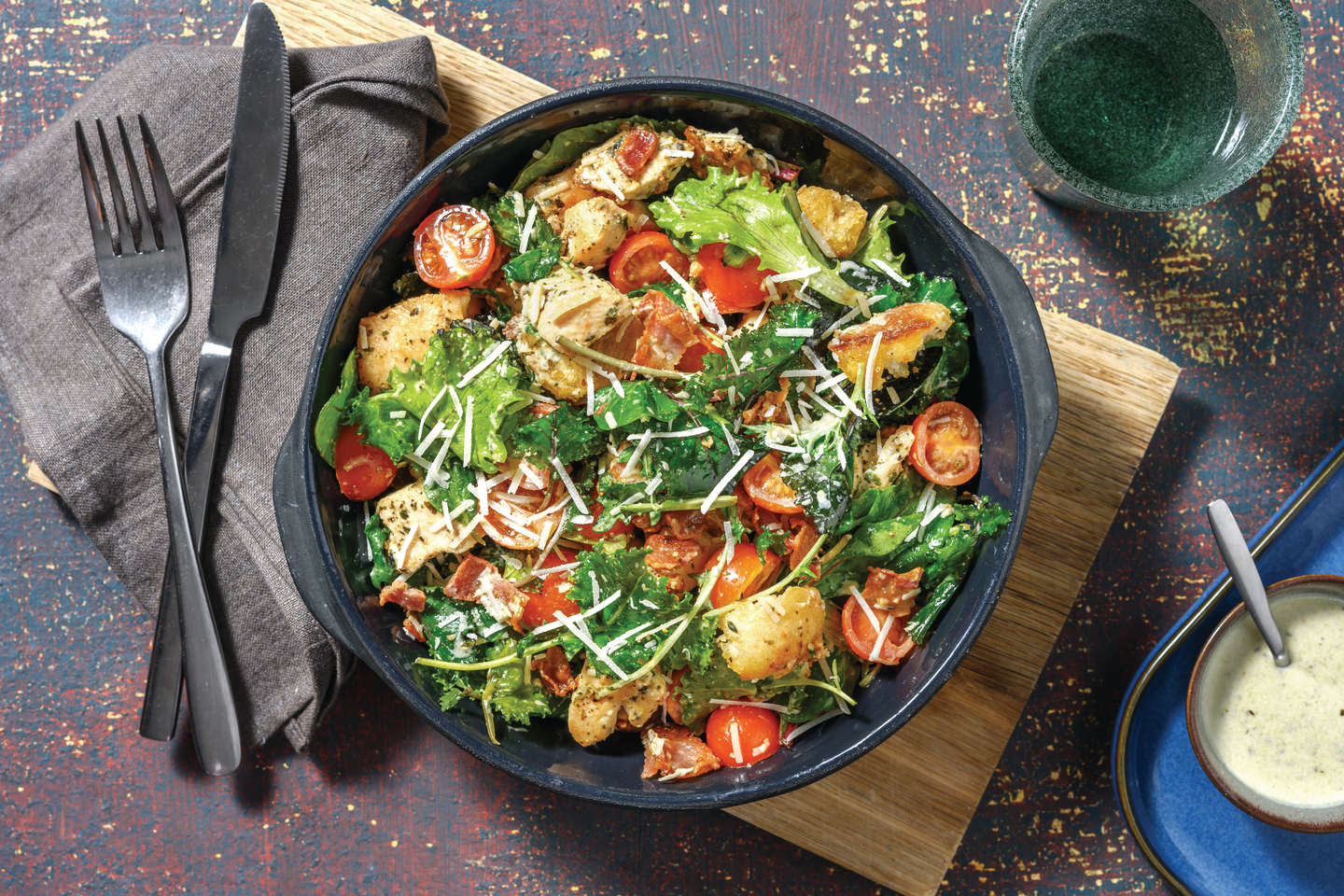 Italian Chicken Salad & Bacon Croutons