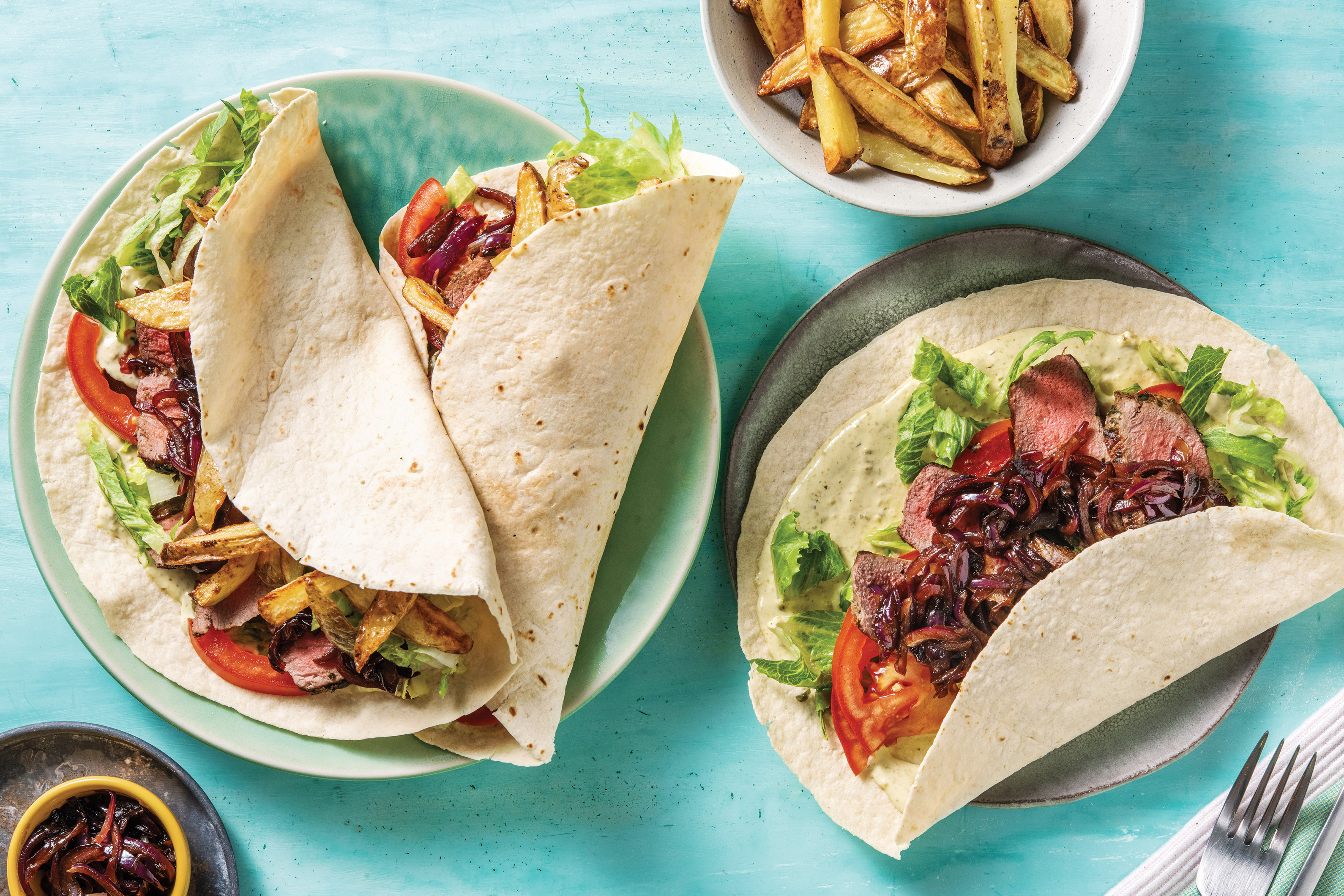 Italian Steak & Creamy Pesto Wraps