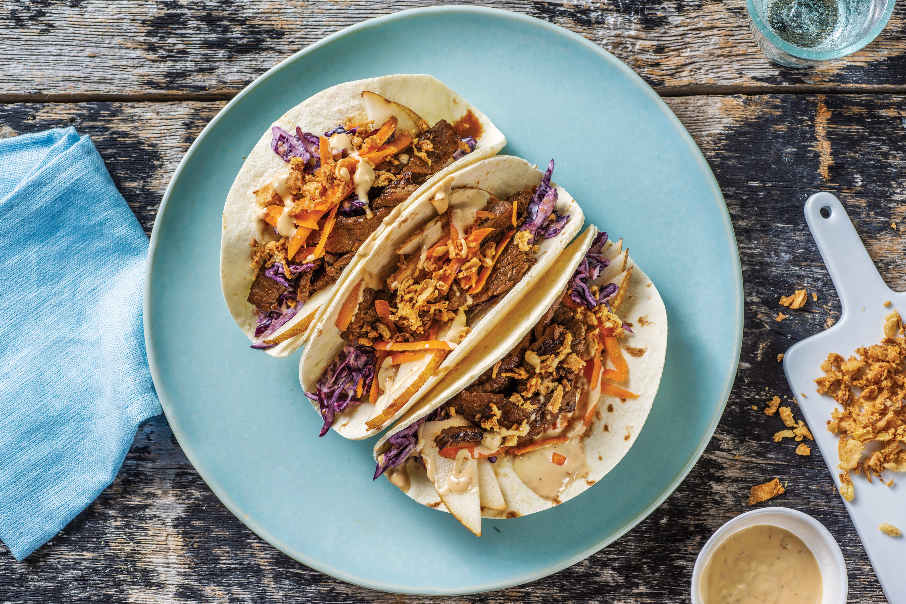 Japanese Beef & Pear Tacos