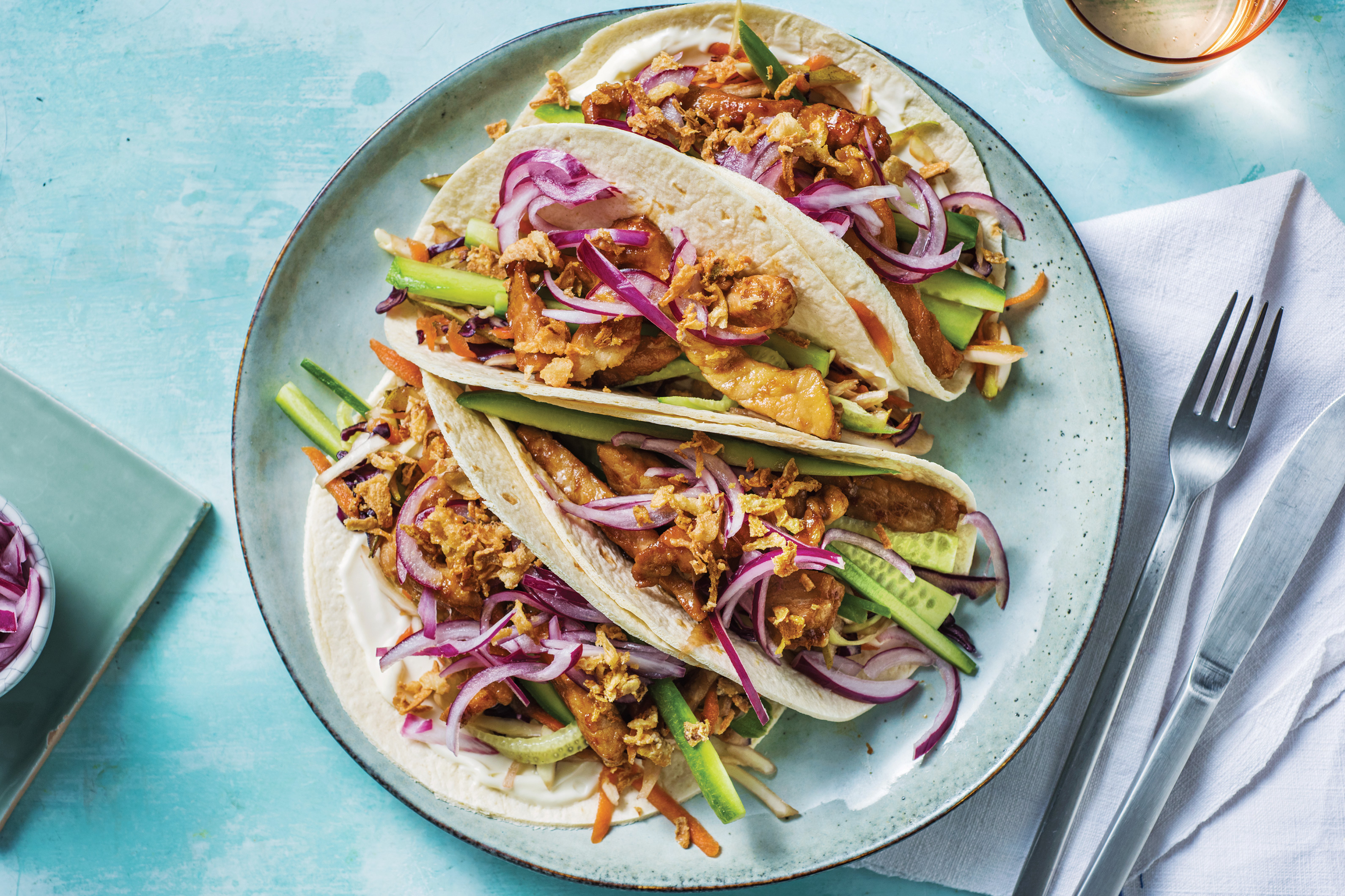 Japanese Pork Tacos & Pickled Onion