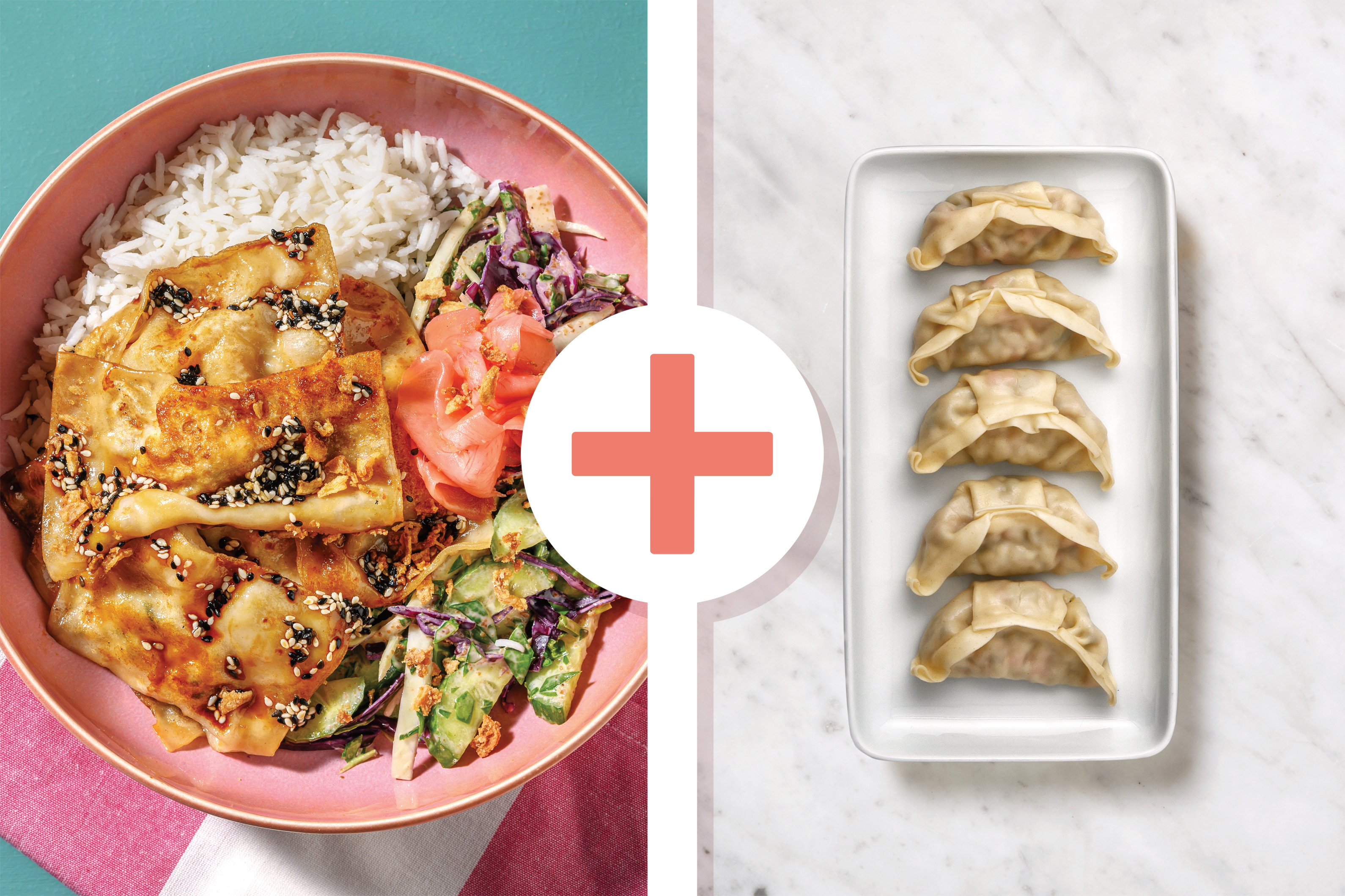 Japanese-Style Double Prawn Dumpling & Garlic Rice Bowl