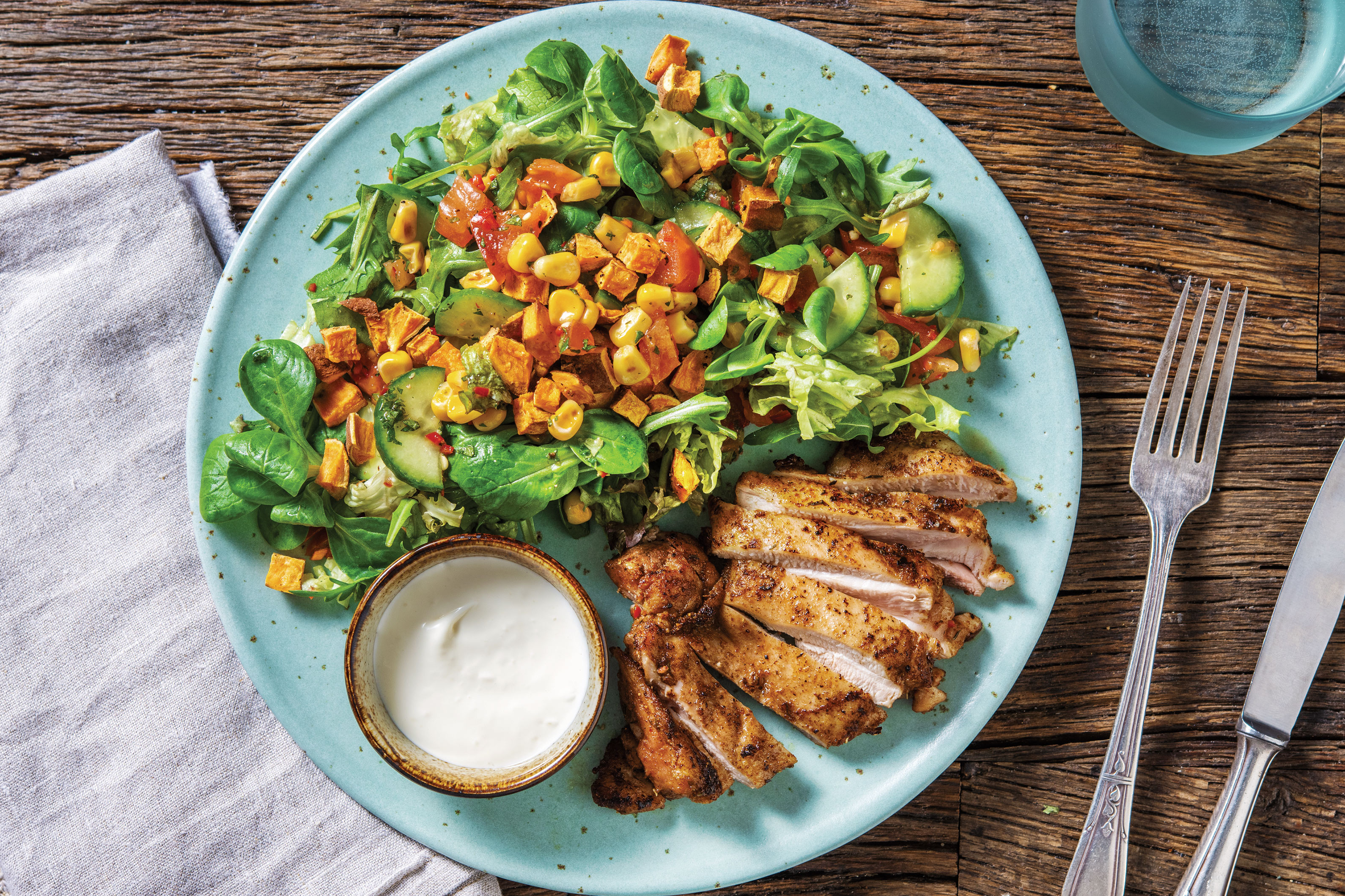 Caribbean Chicken & Charred Corn Salad
