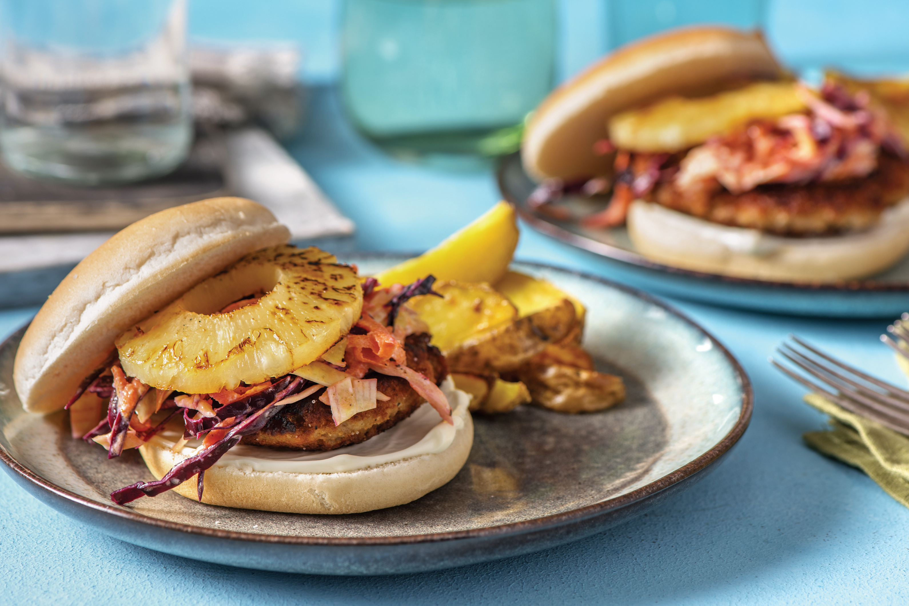 Jerk Pork & Mango Mayo Slaw Burger