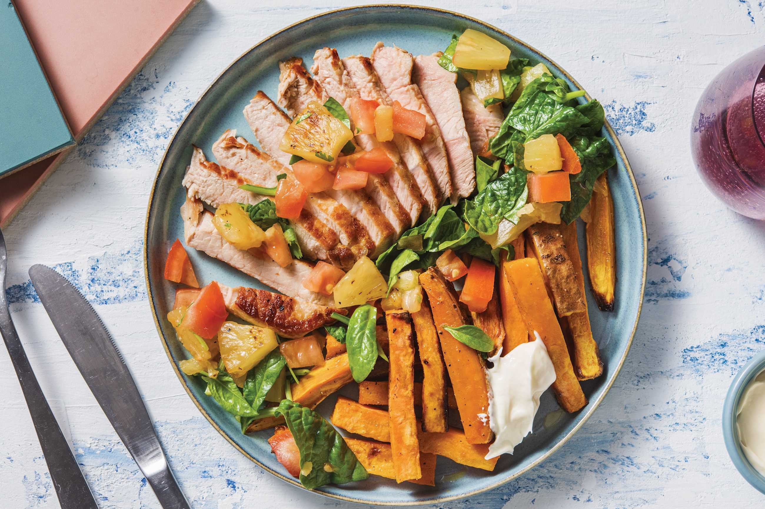 Caribbean Pork & Kumara Fries