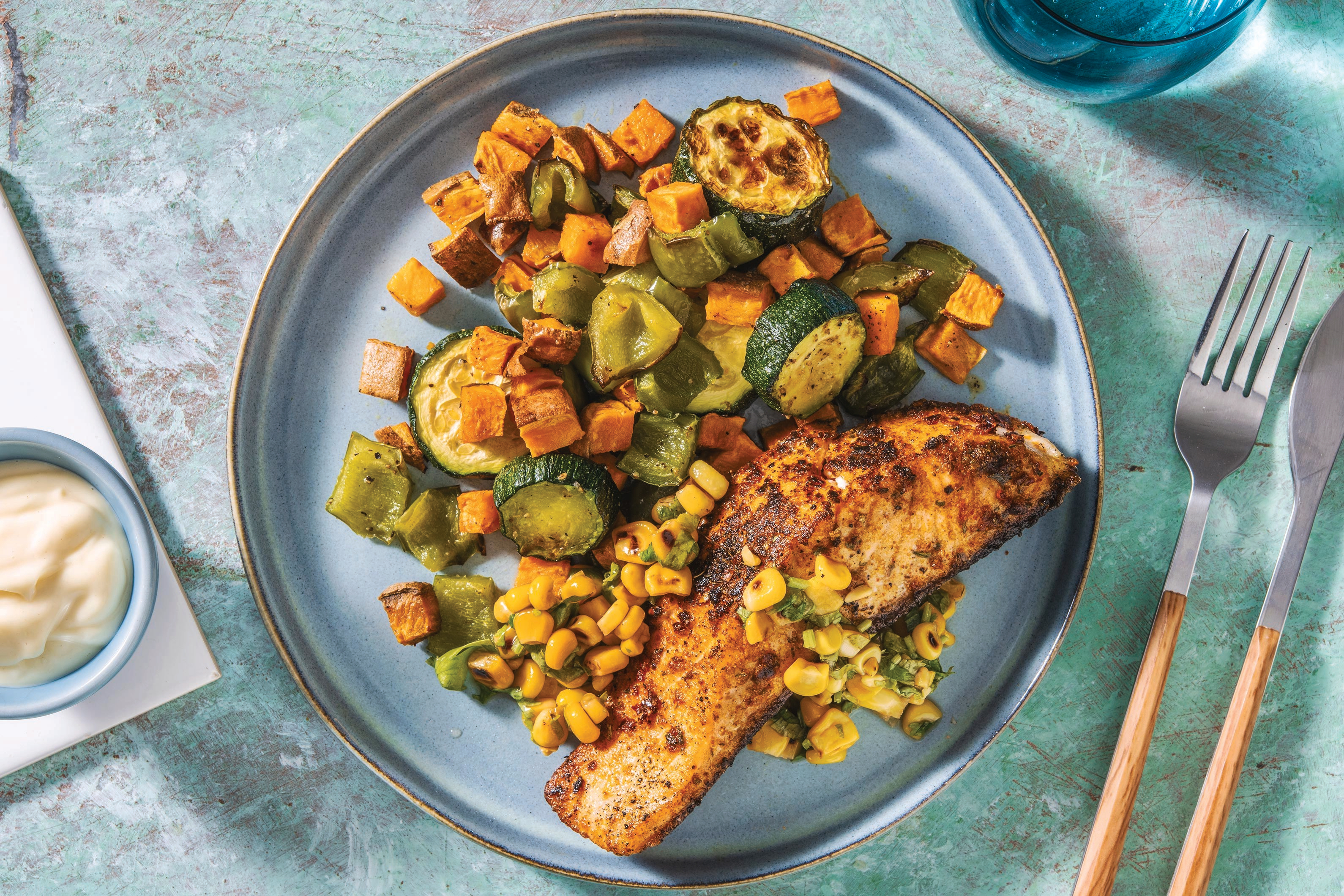 Smokey Jamaican Salmon & Roasted Veggies
