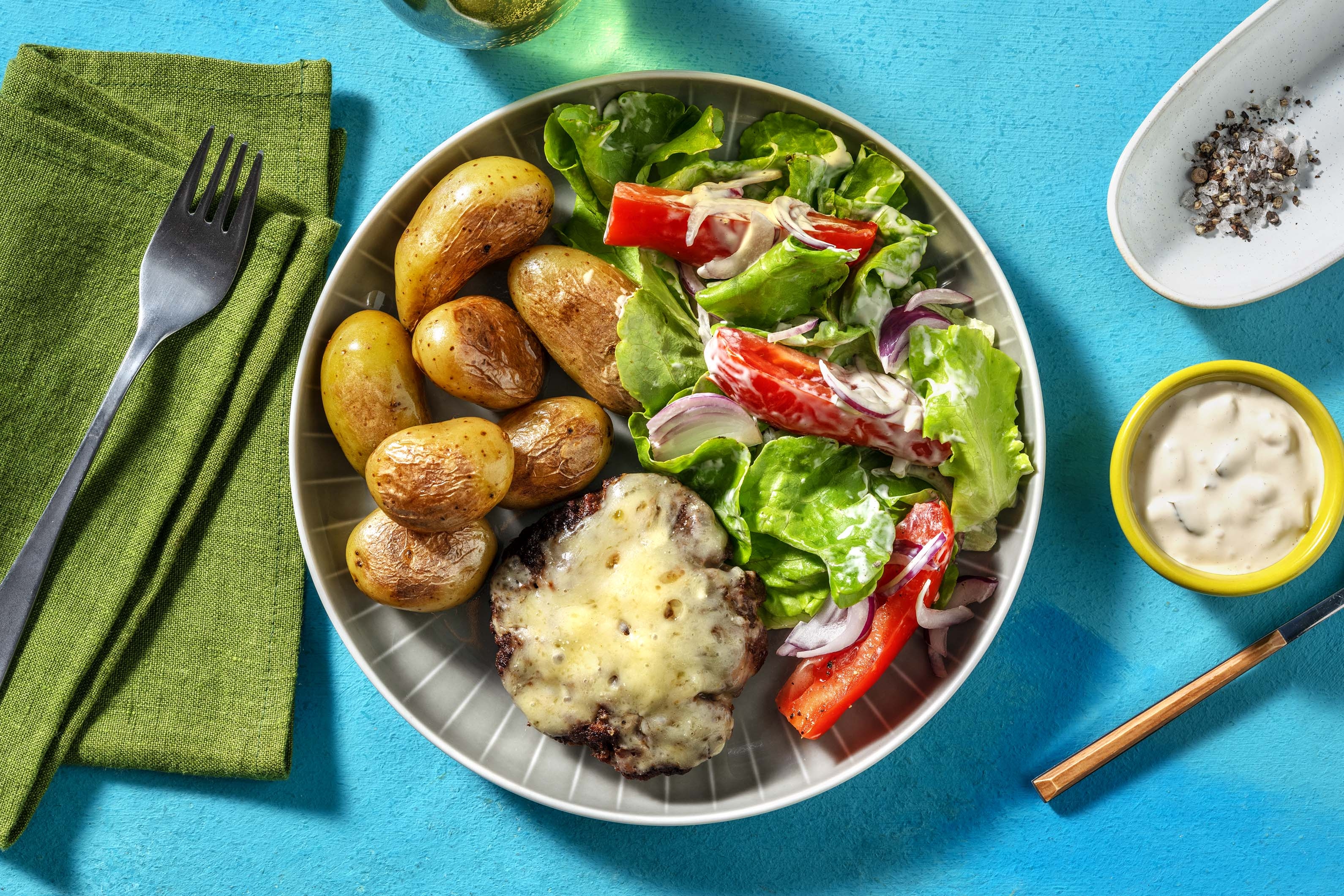 Burger de veau et laitue