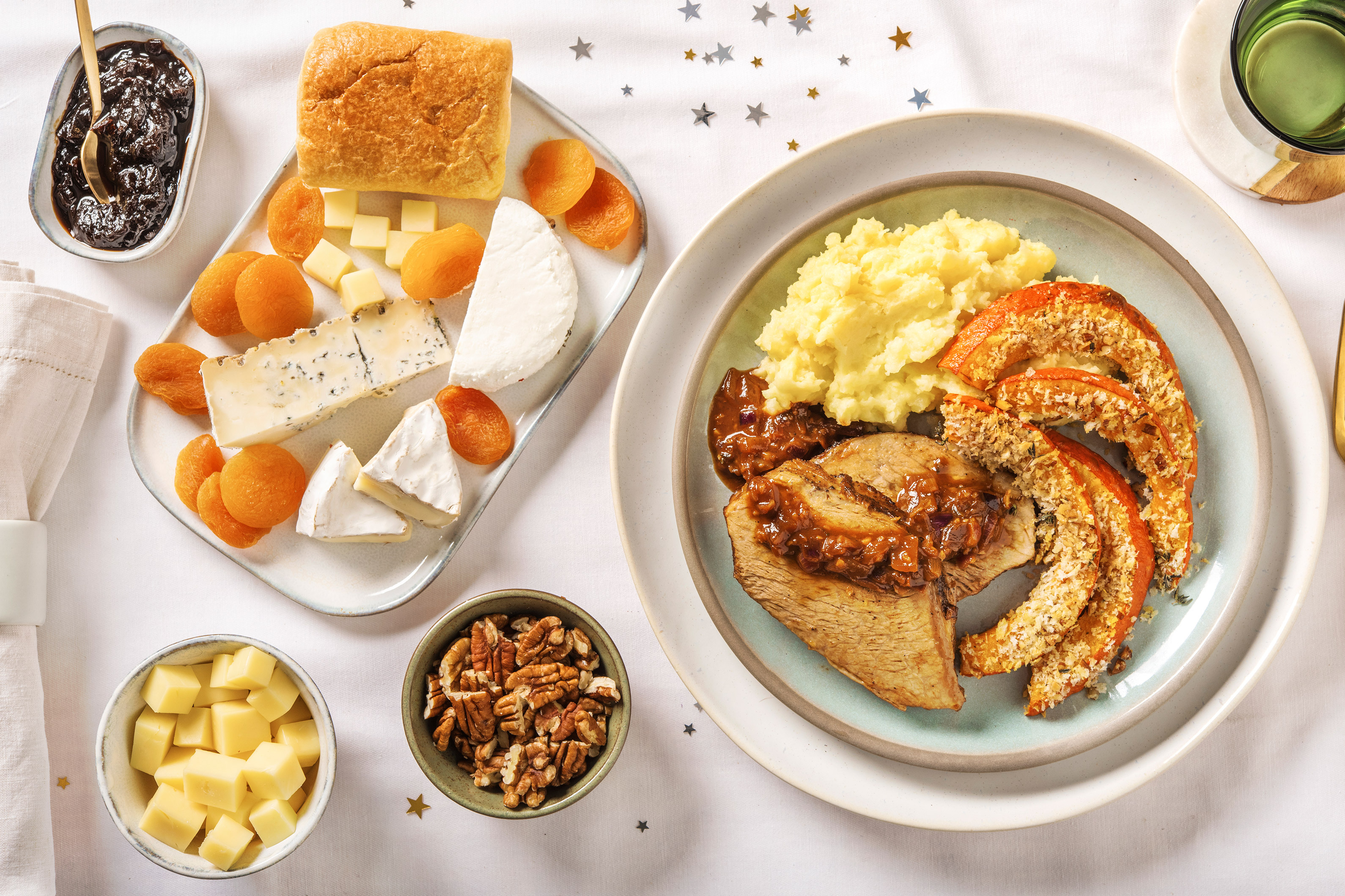 Kalfssukade met rodewijnsaus en knapperige pompoenparten