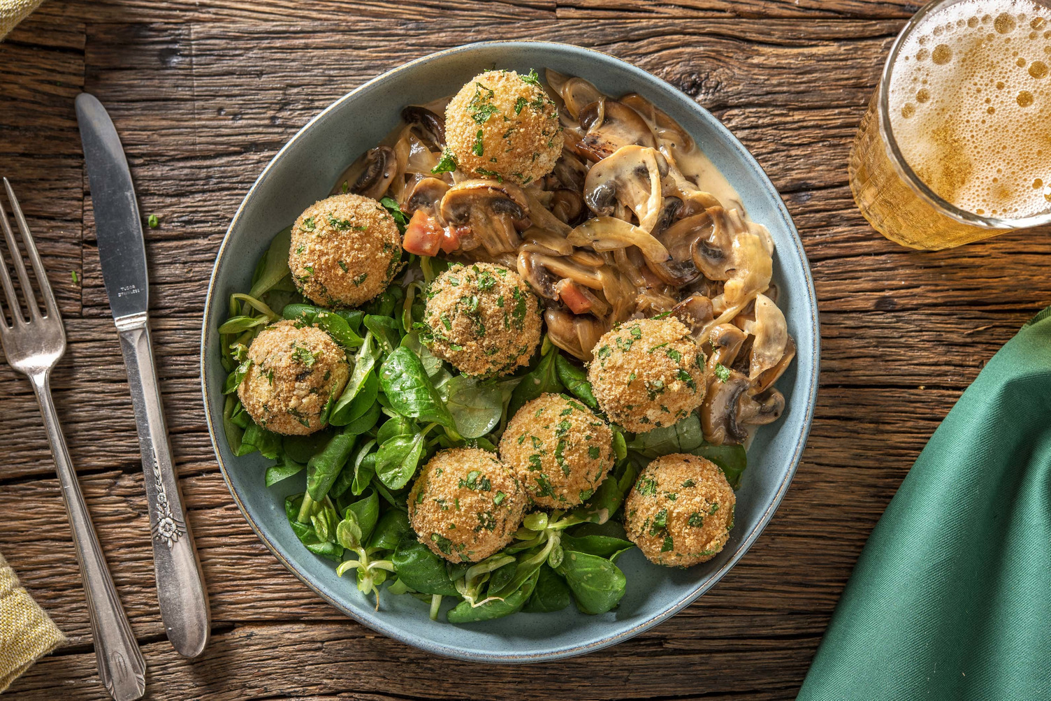 Kartoffelklöße mit Rahmschwammerln