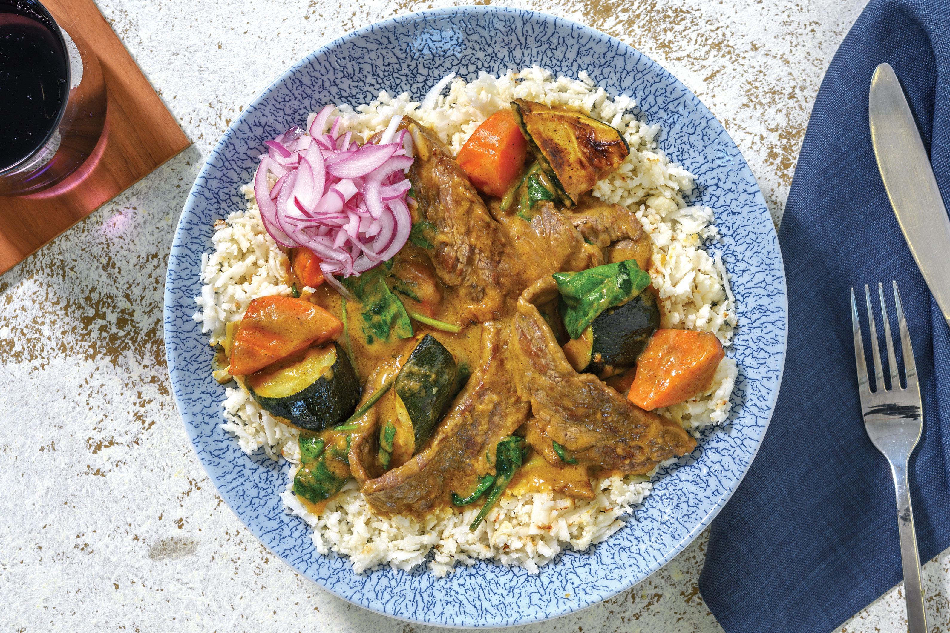Beef Katsu Curry & Cauliflower Rice