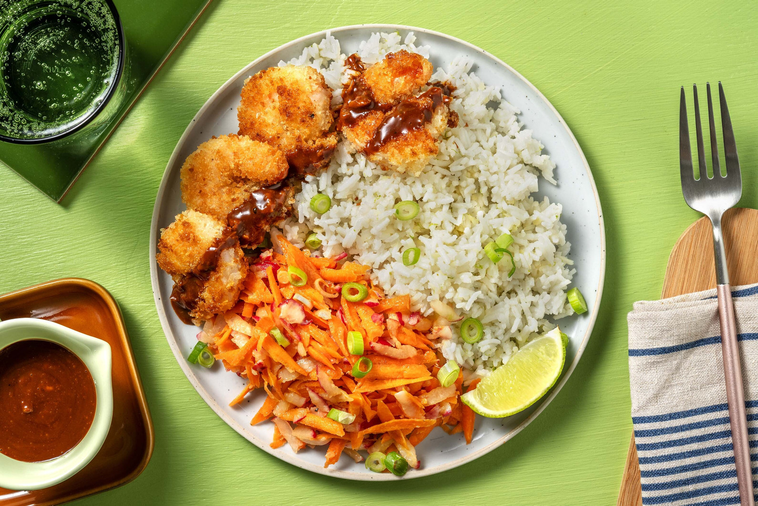 „Katsu“ Bowl! mit panierten Garnelen