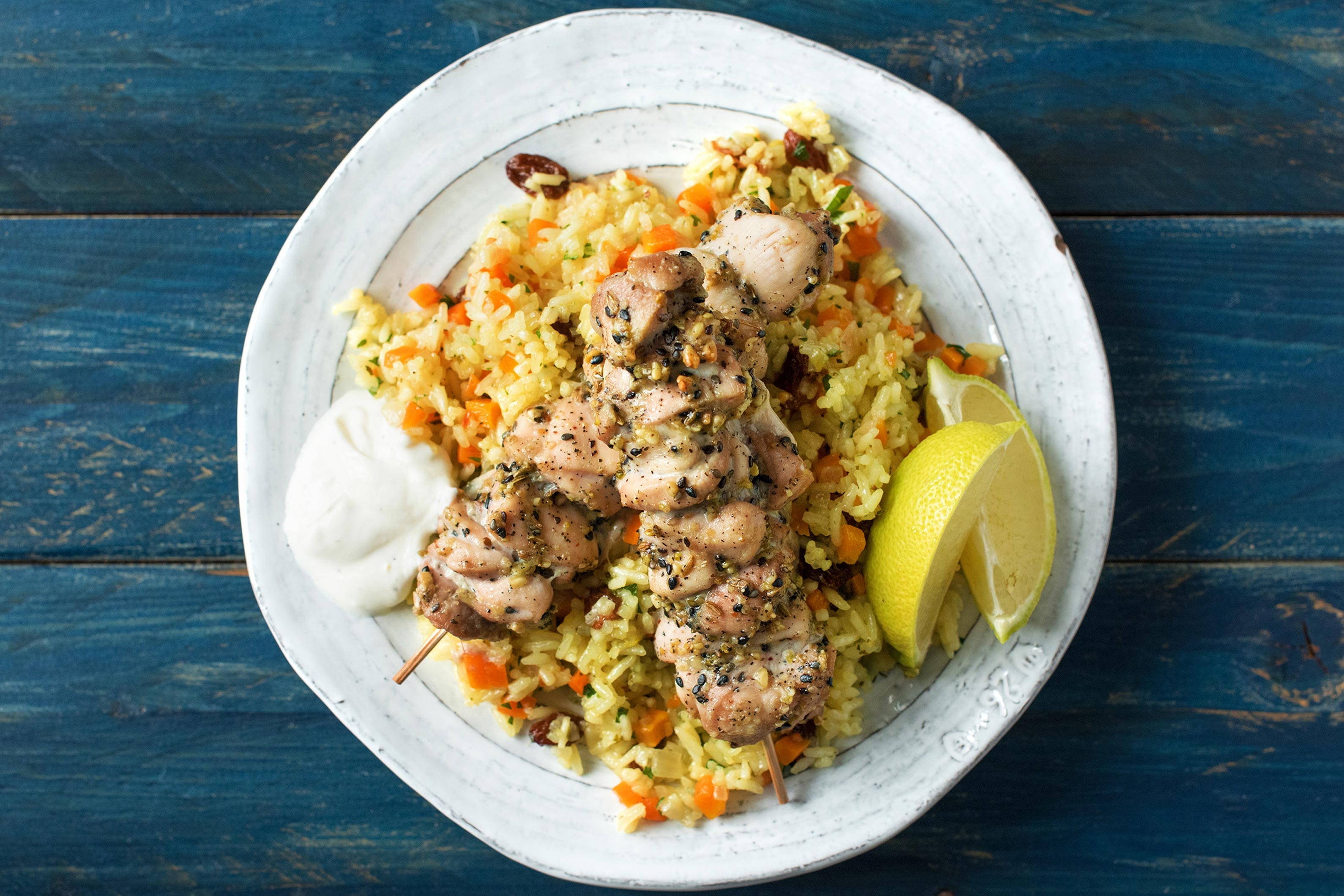 Knusprige Poulet-Spiessli-„Dukkah”