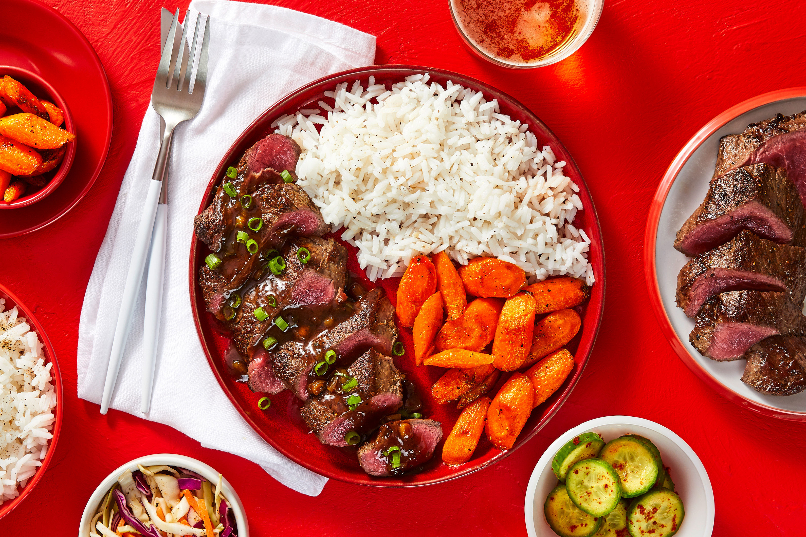 Korean BBQ Bulgogi Sirloin with Banchan