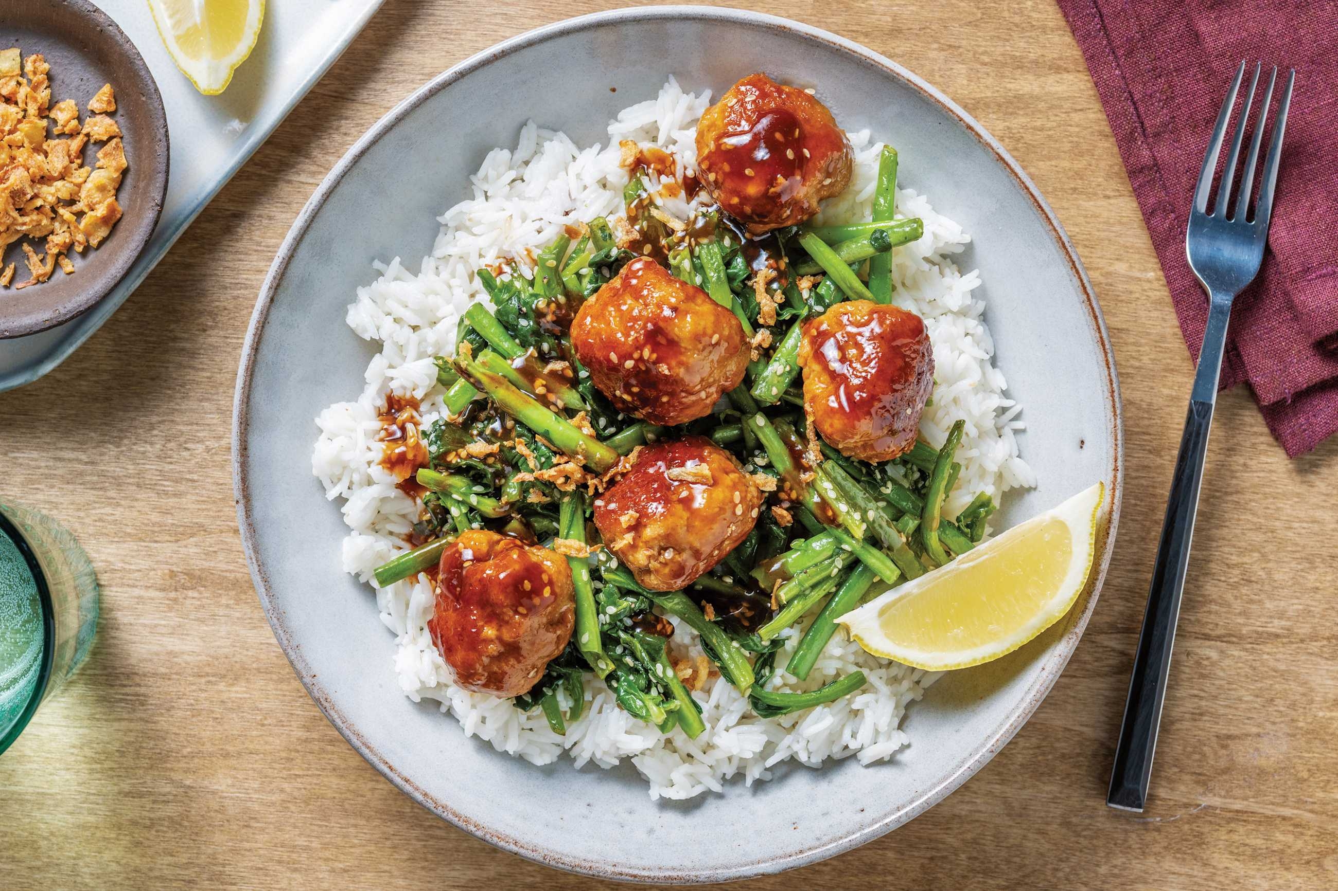 Korean-Glazed Pork Meatballs