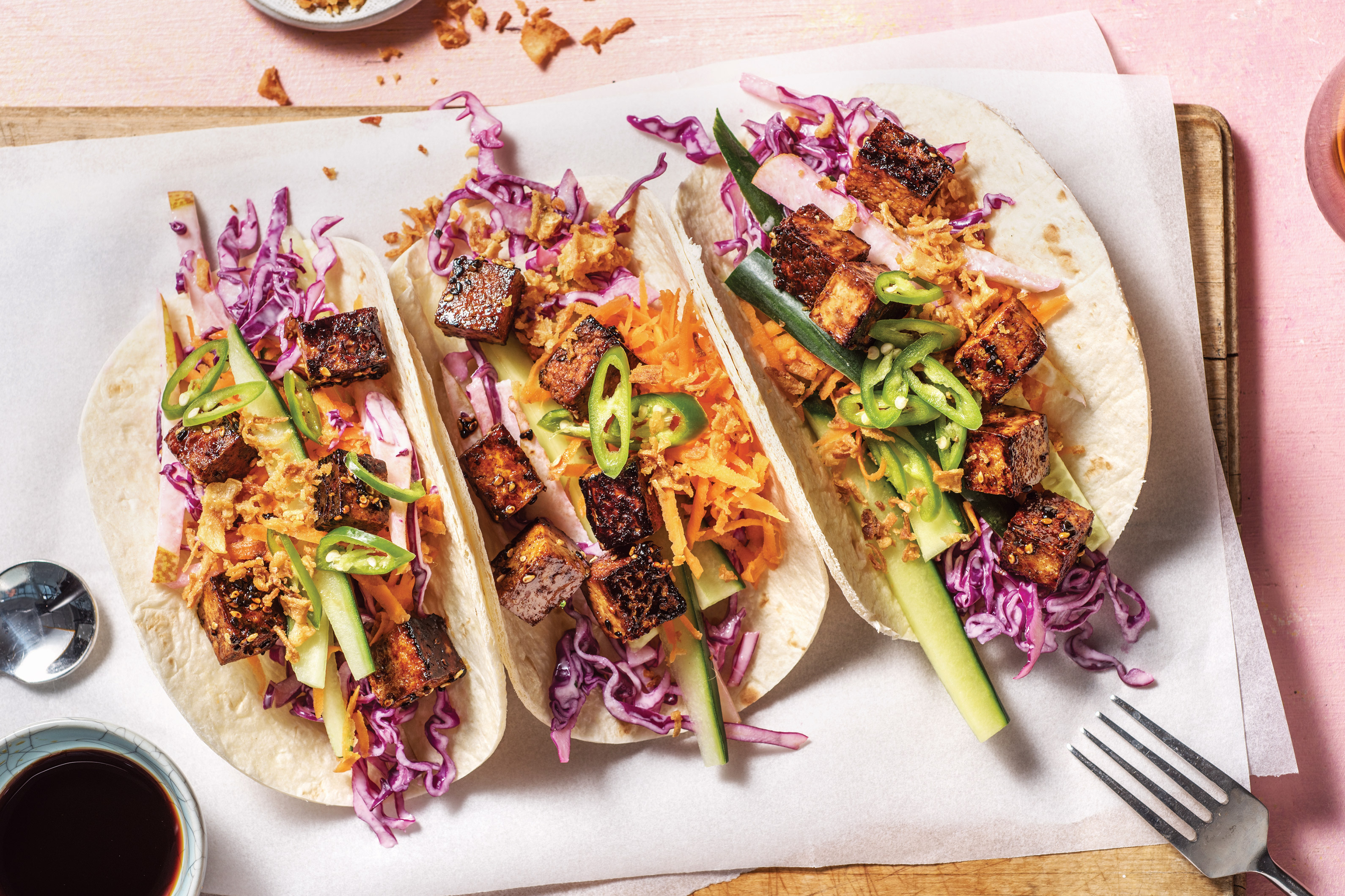 Speedy Korean BBQ Tofu Tacos
