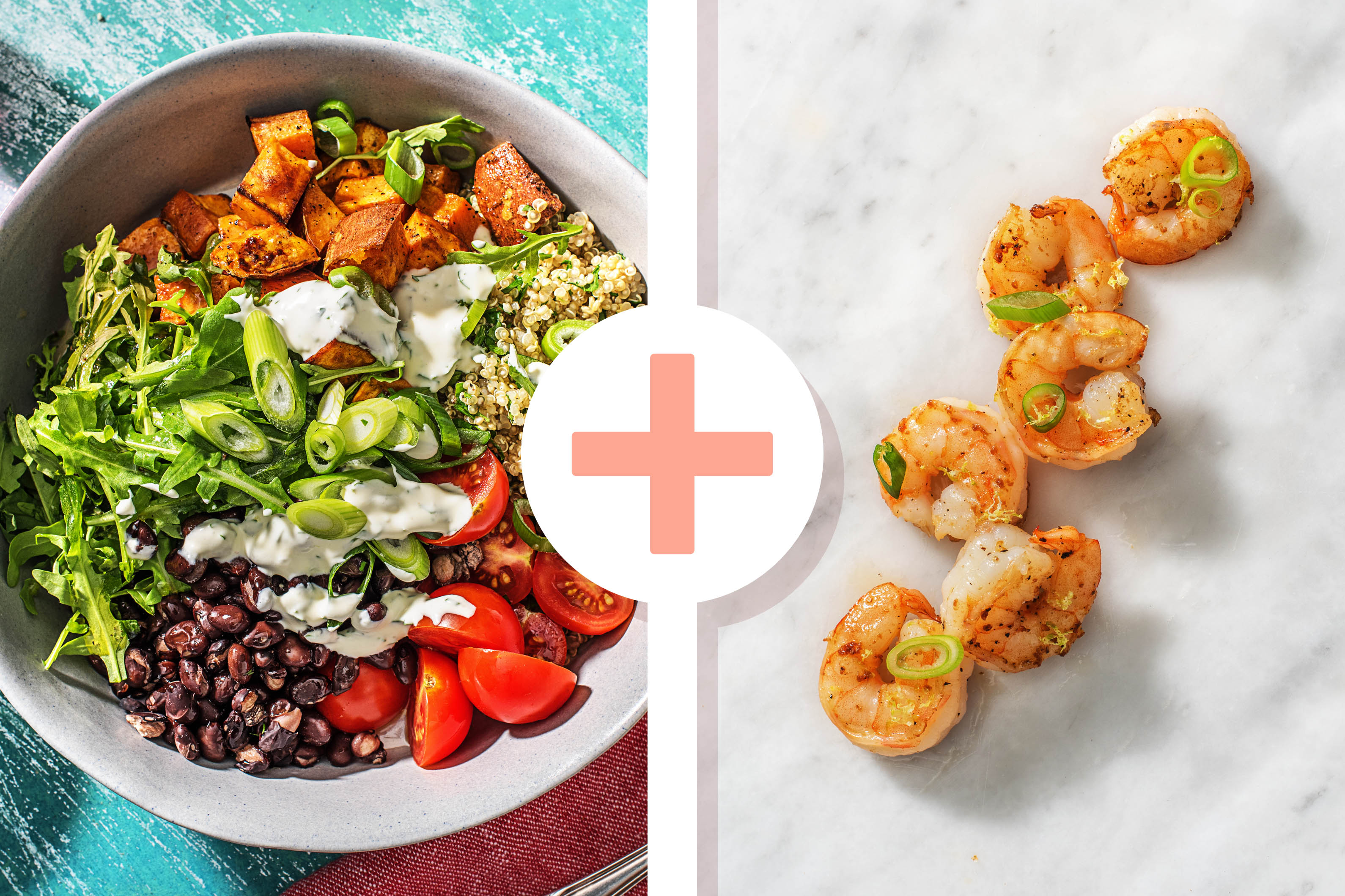 Kubanische Quinoa-Bowl mit Garnelen