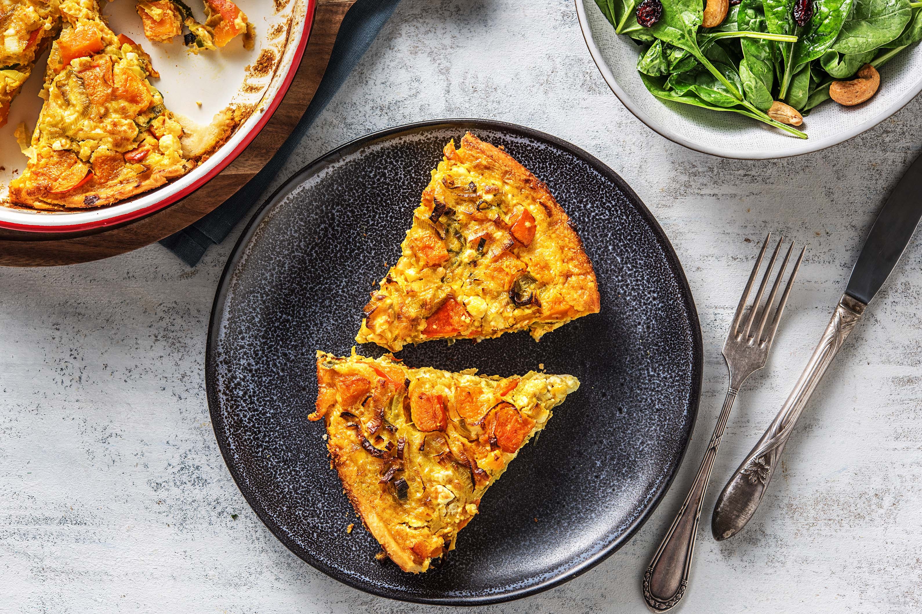 Kürbis-Curry-Quiche