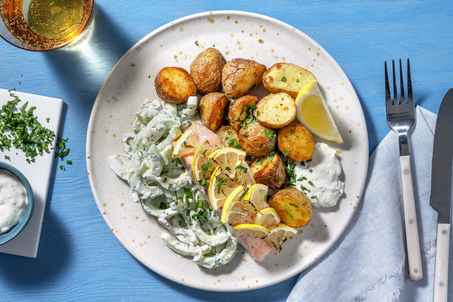 Lachsfilet mit Zitronenhaube