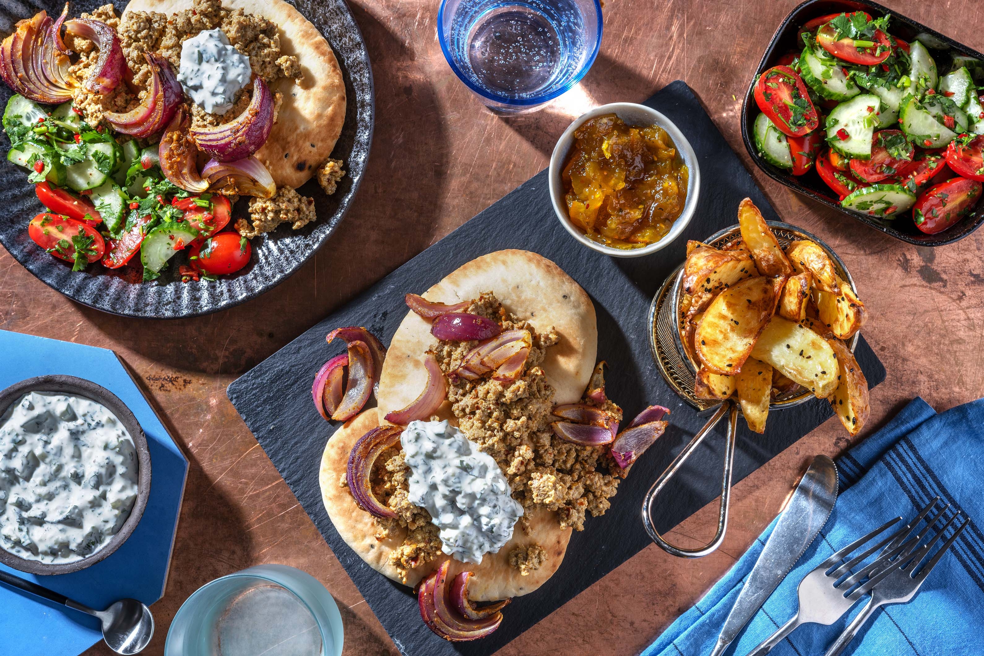 Lamb Korma Naans and Mango Chutney