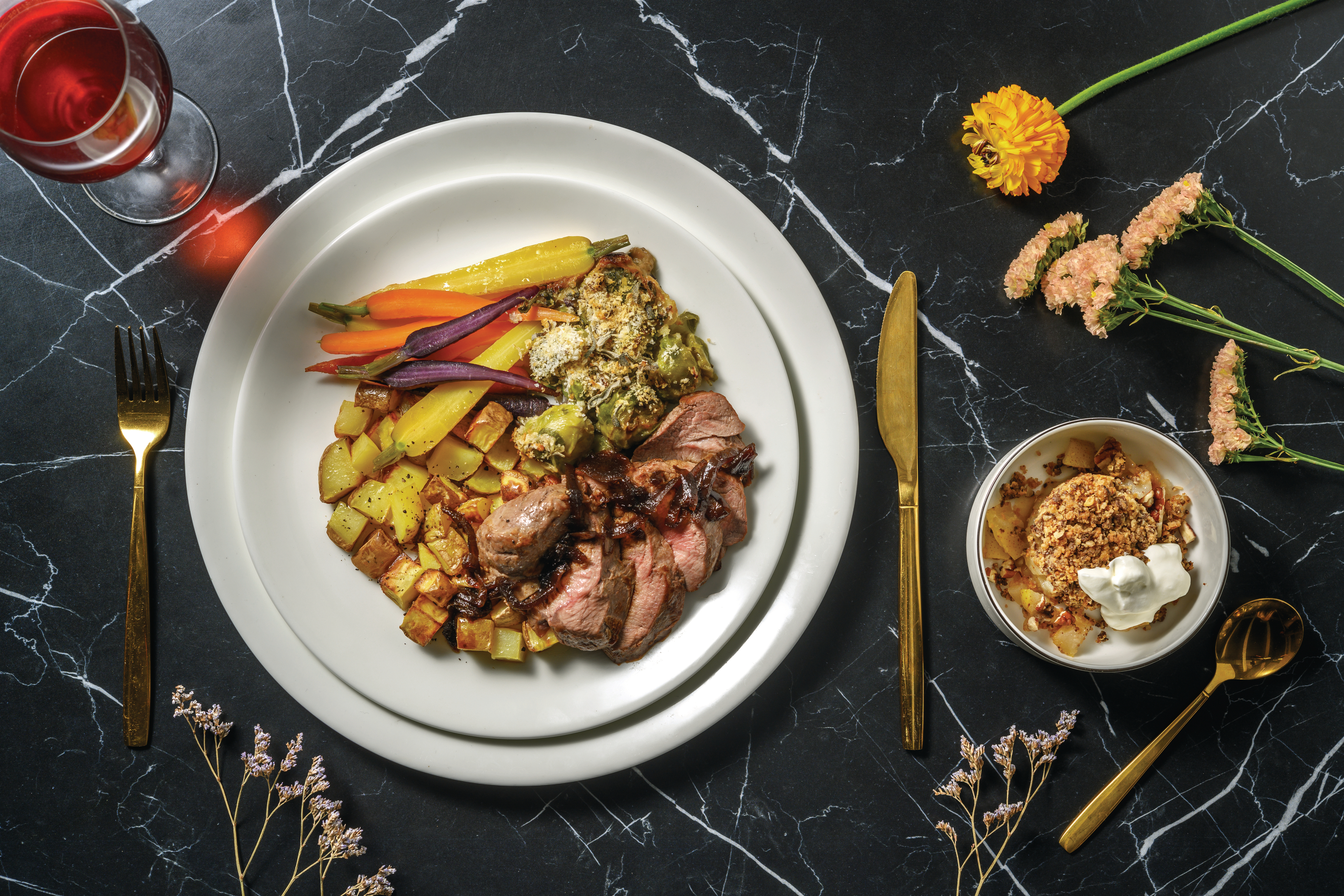 Lamb Shortloin & Roasted Potatoes for Dinner