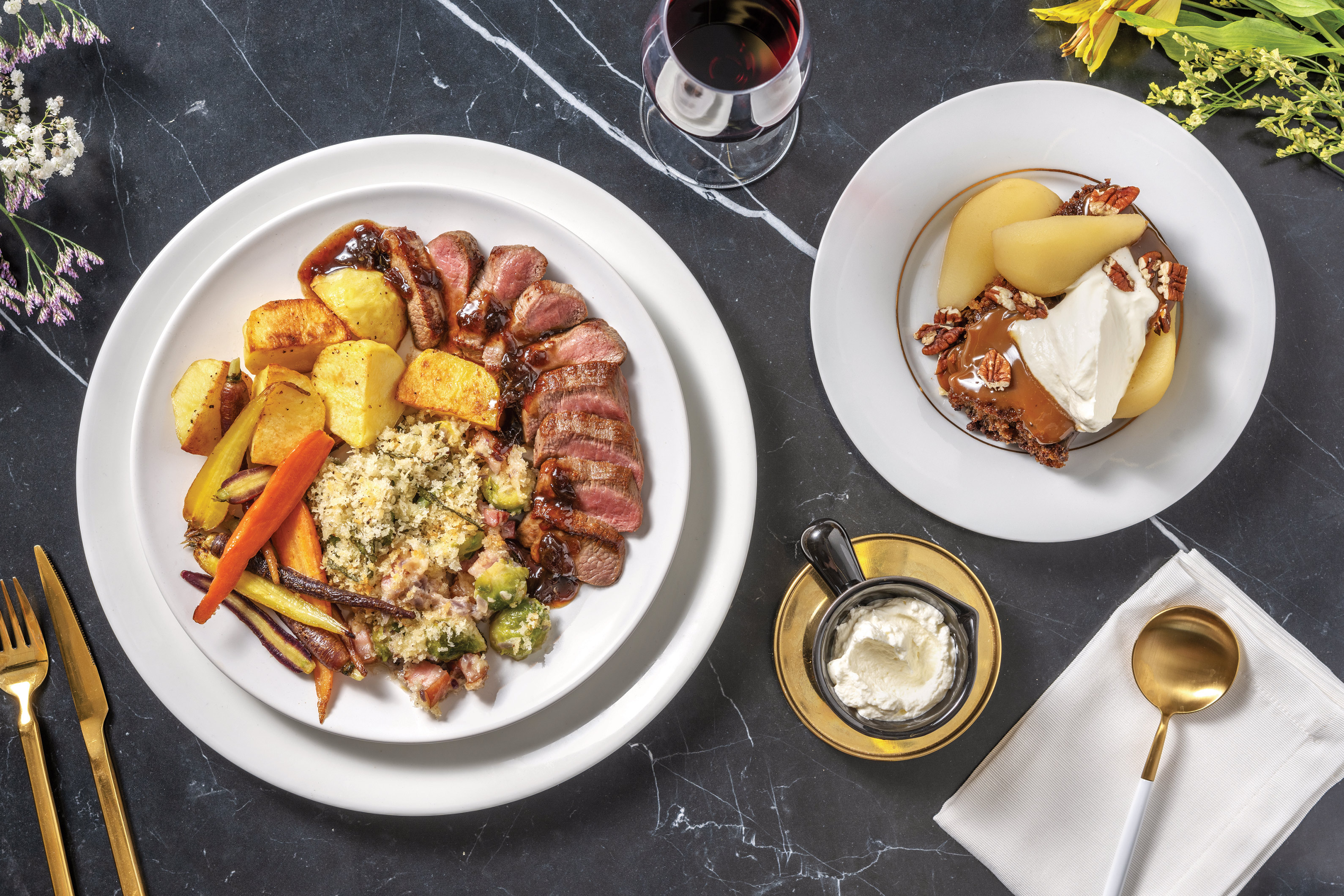 Lamb Shortloin, Bacon Crumble & Roasted Potatoes for Dinner