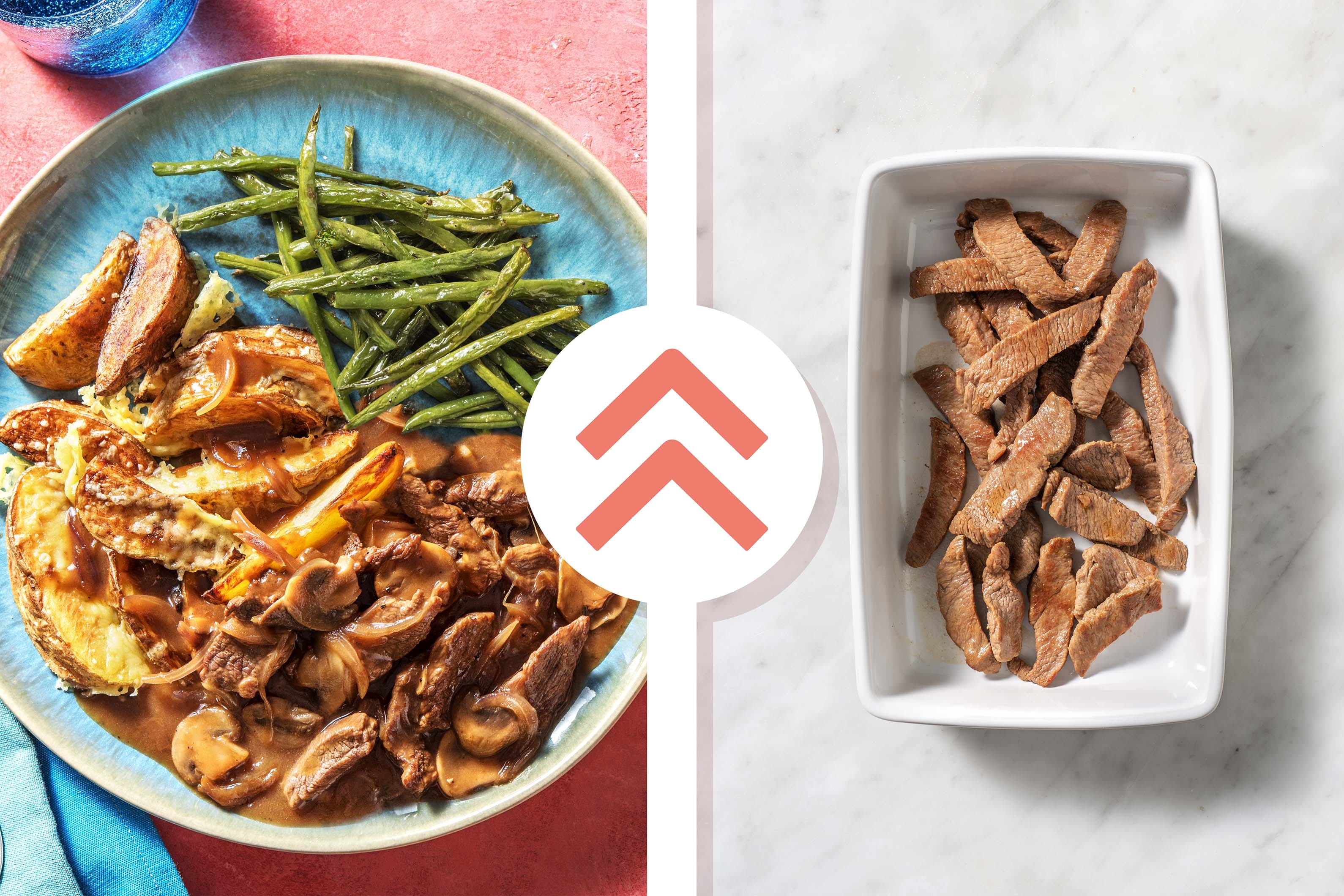 Lamb Strips, Cheesy Chips 'n Posh Gravy