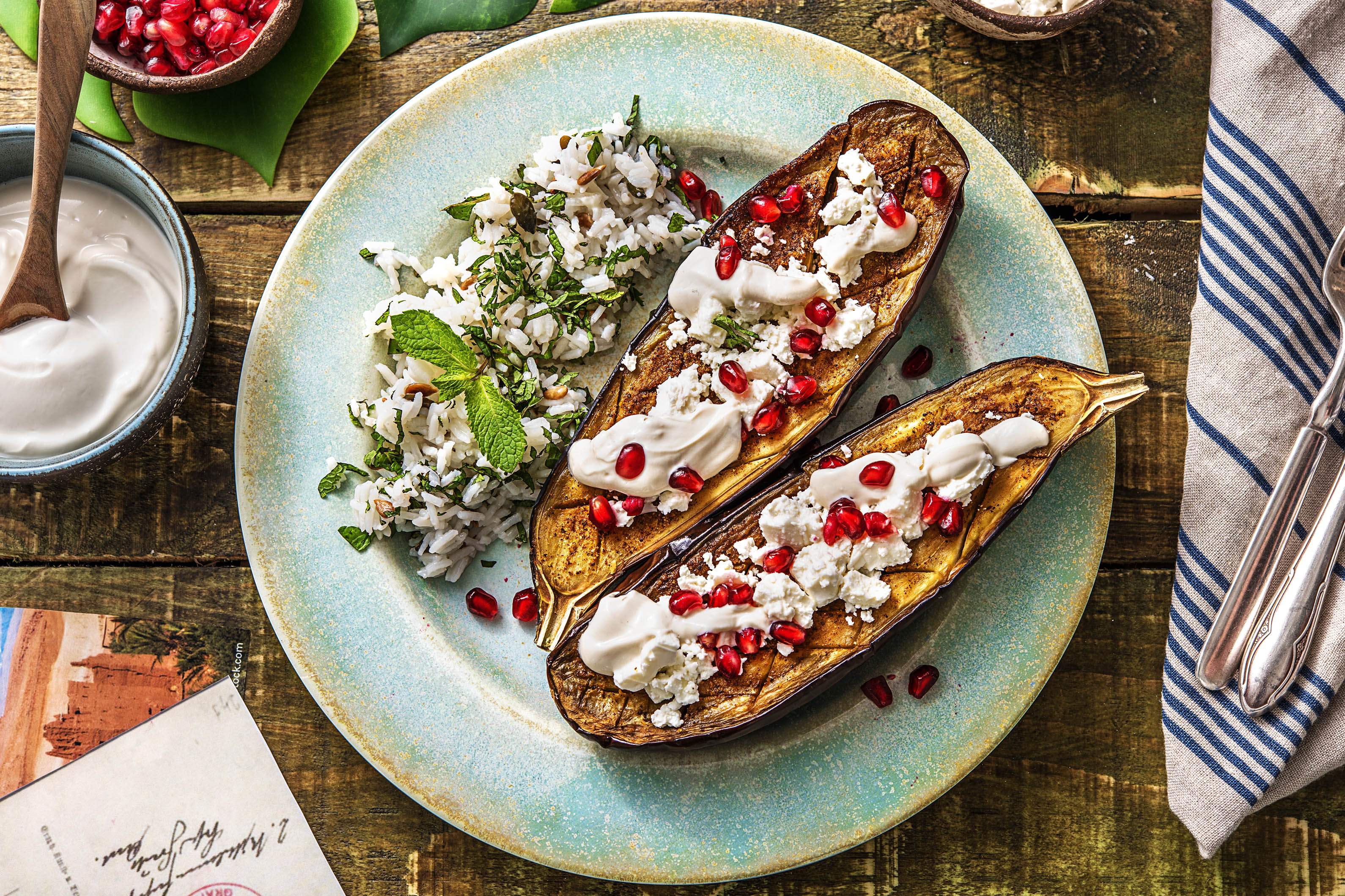 Langzaam gegaarde aubergine