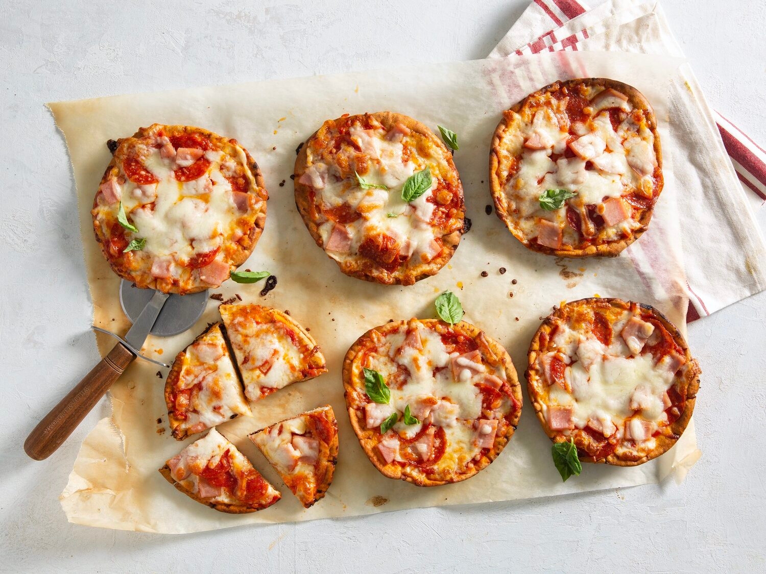 Mini Cheese and Bacon Pizzas