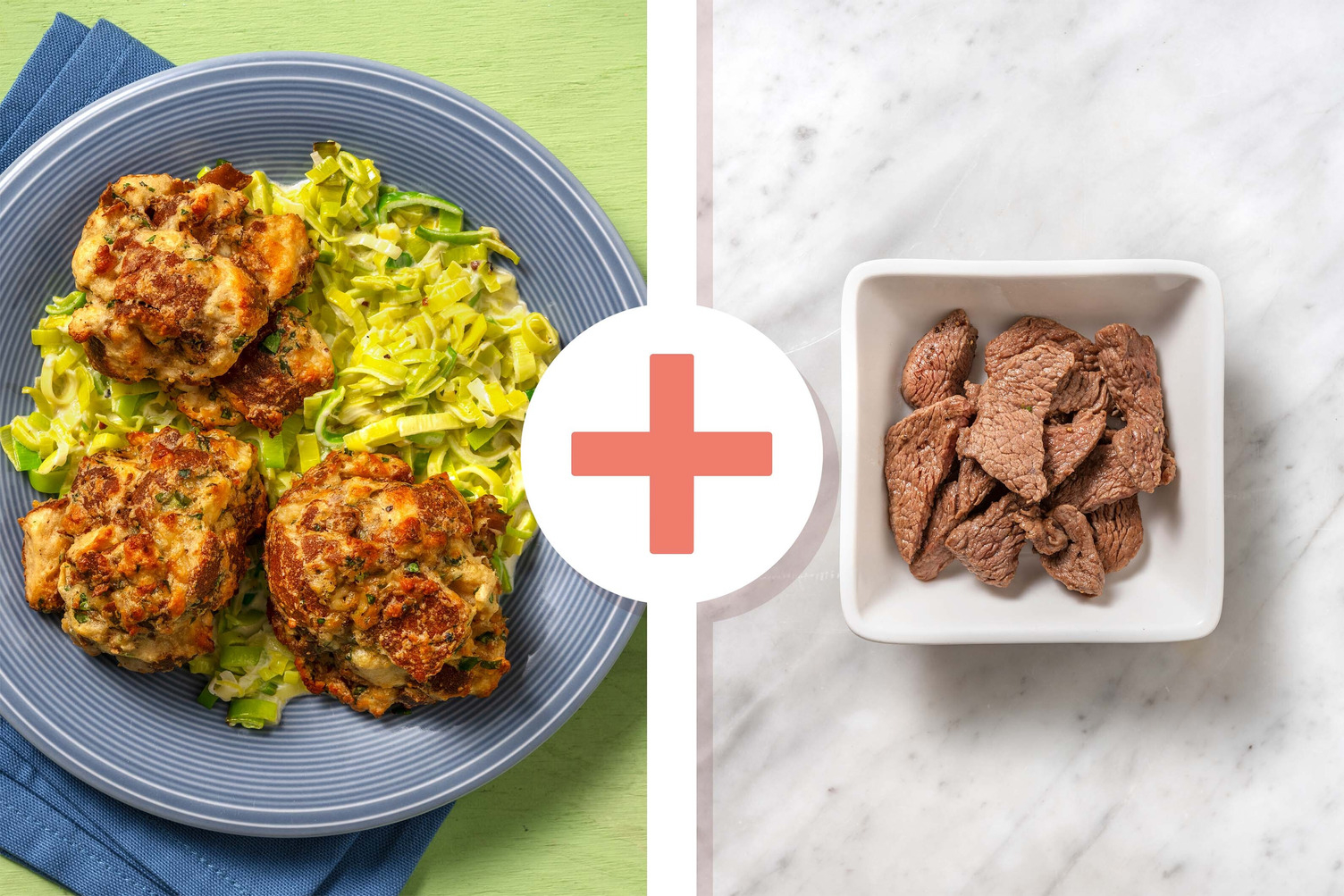 Laugen-Käse-Knödel mit extra Rinderfiletspitzen