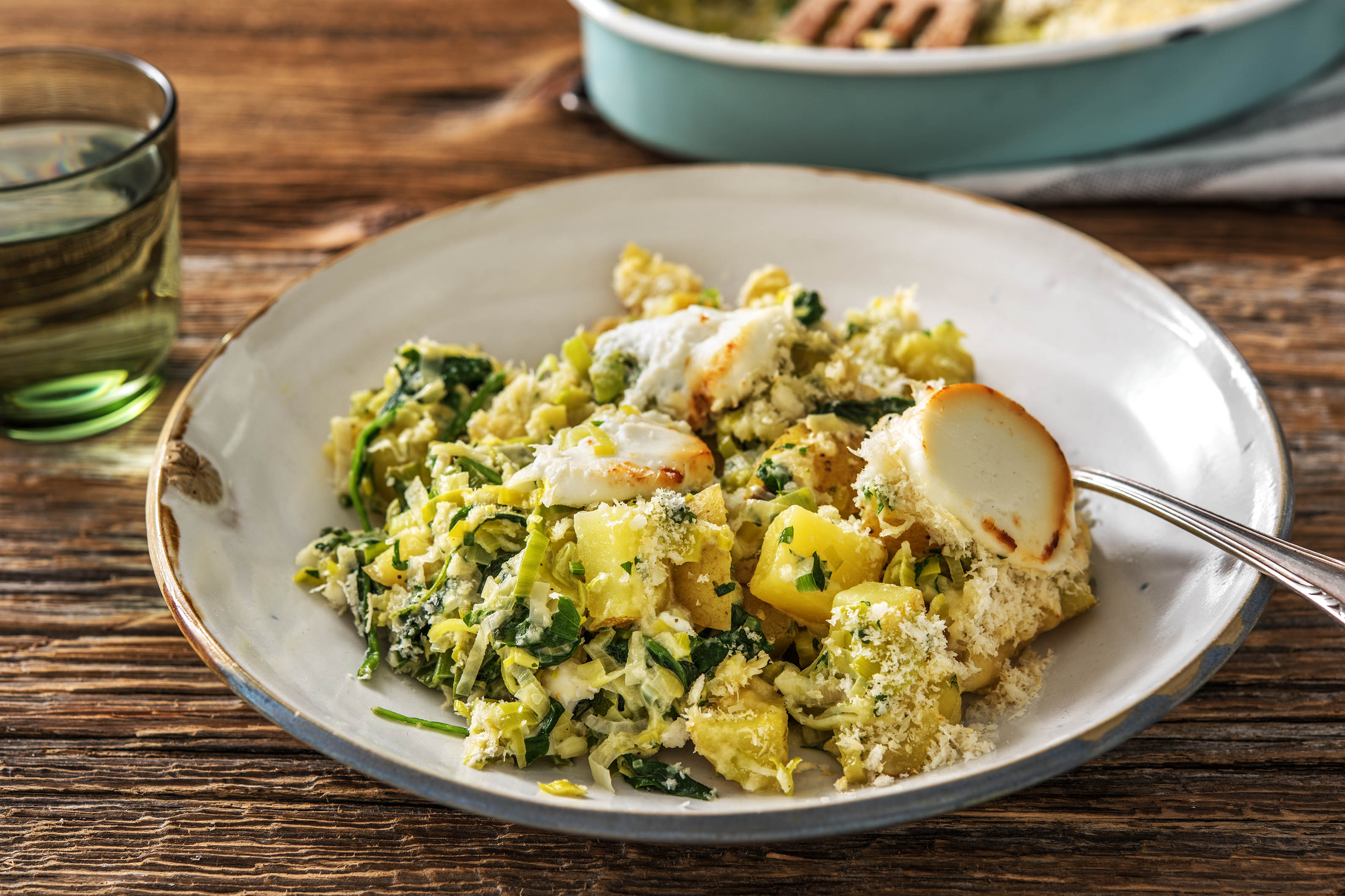 Leek and Potato Gratin (v)