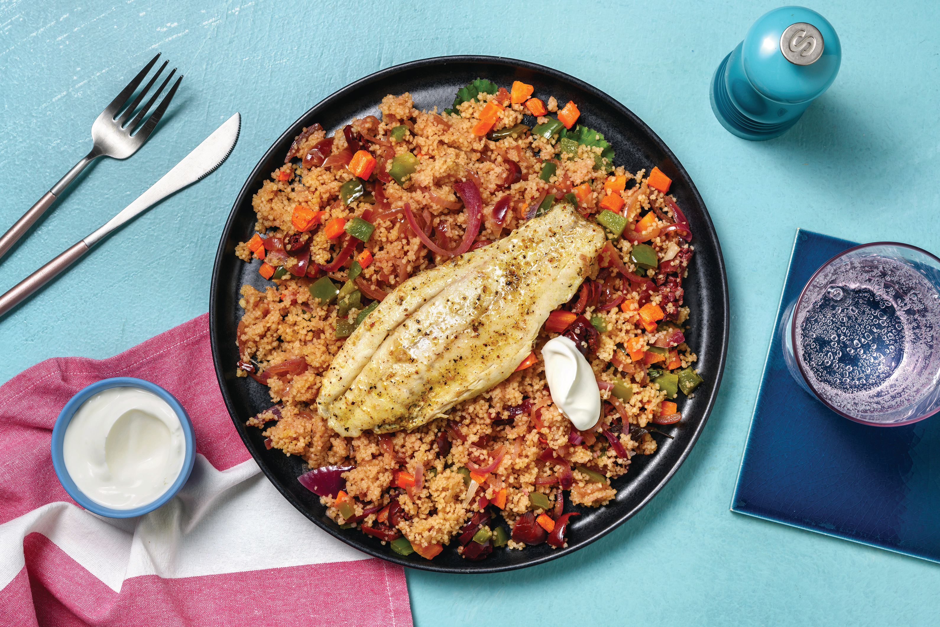 Lemon Pepper Barramundi & Kale Couscous