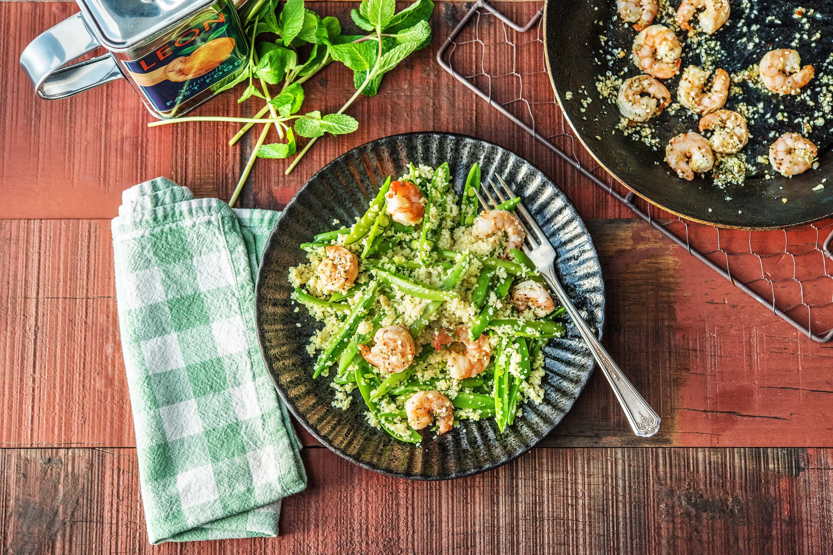 LEON's Dukkah Prawns