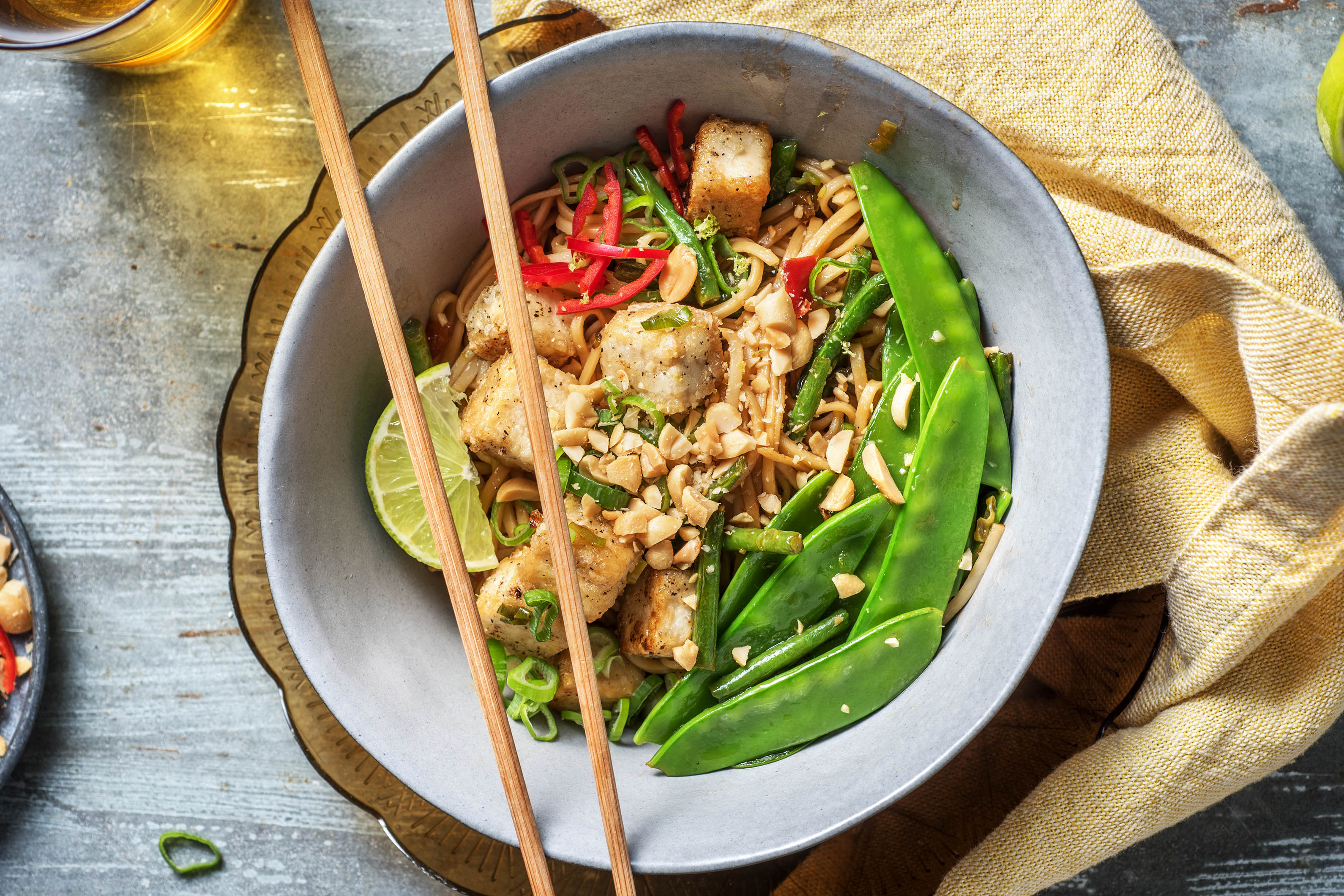 Limey Tofu & Sweet Chilli Noodles
