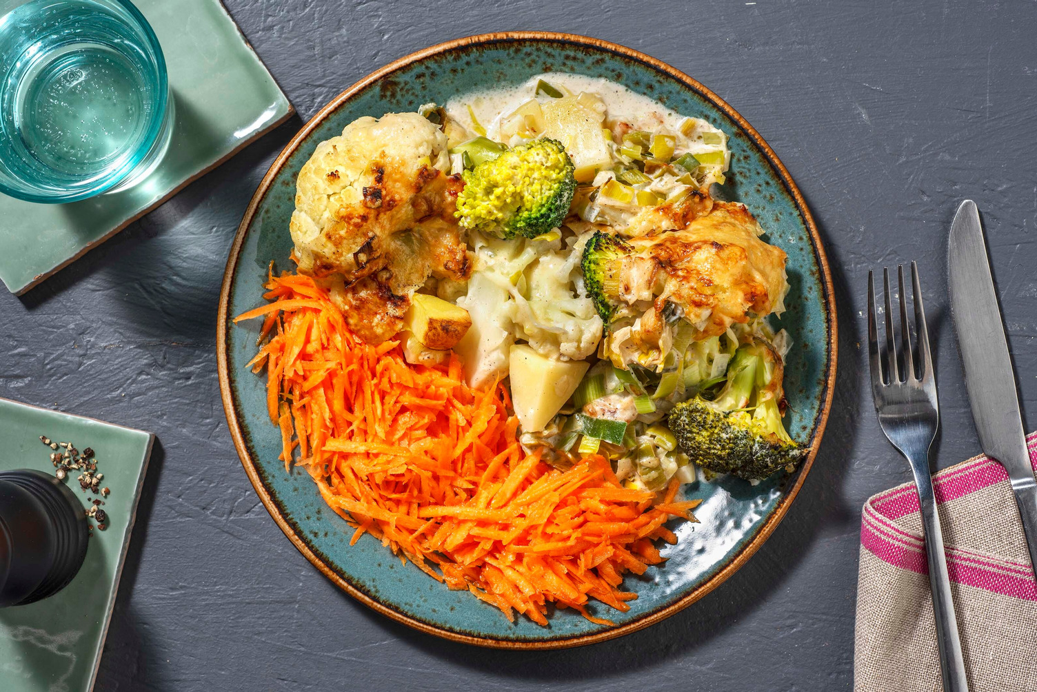 Überbackener Blumenkohl-Brokkoli-Auflauf