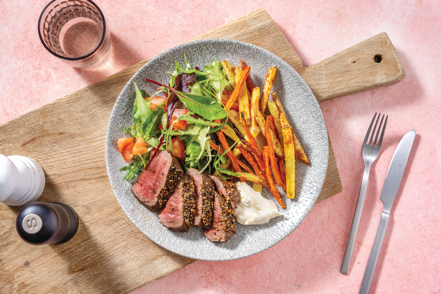 Dukkah Seared Steak & Veggie Fries