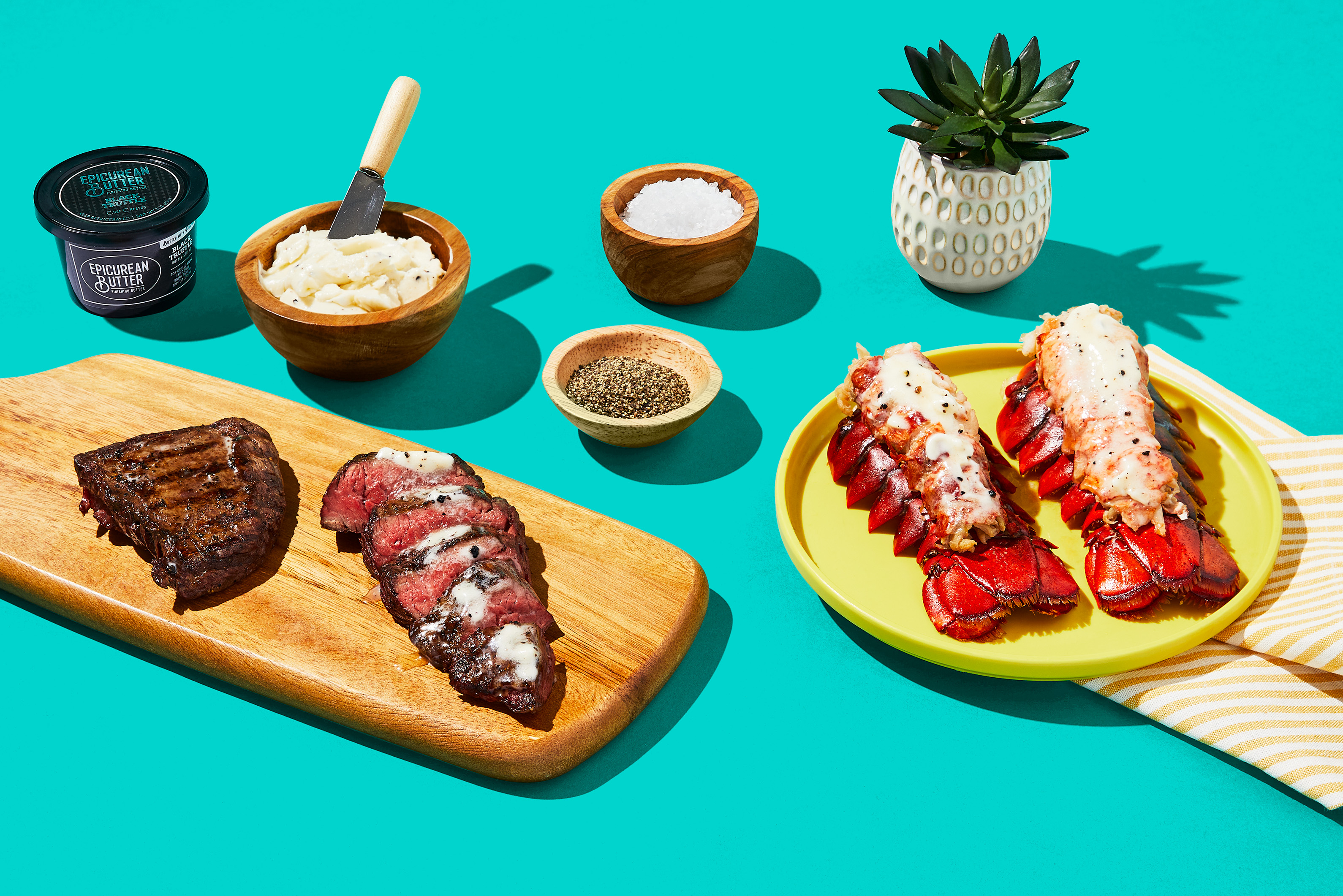 Luscious Lobster, Steak & Black Truffle Butter