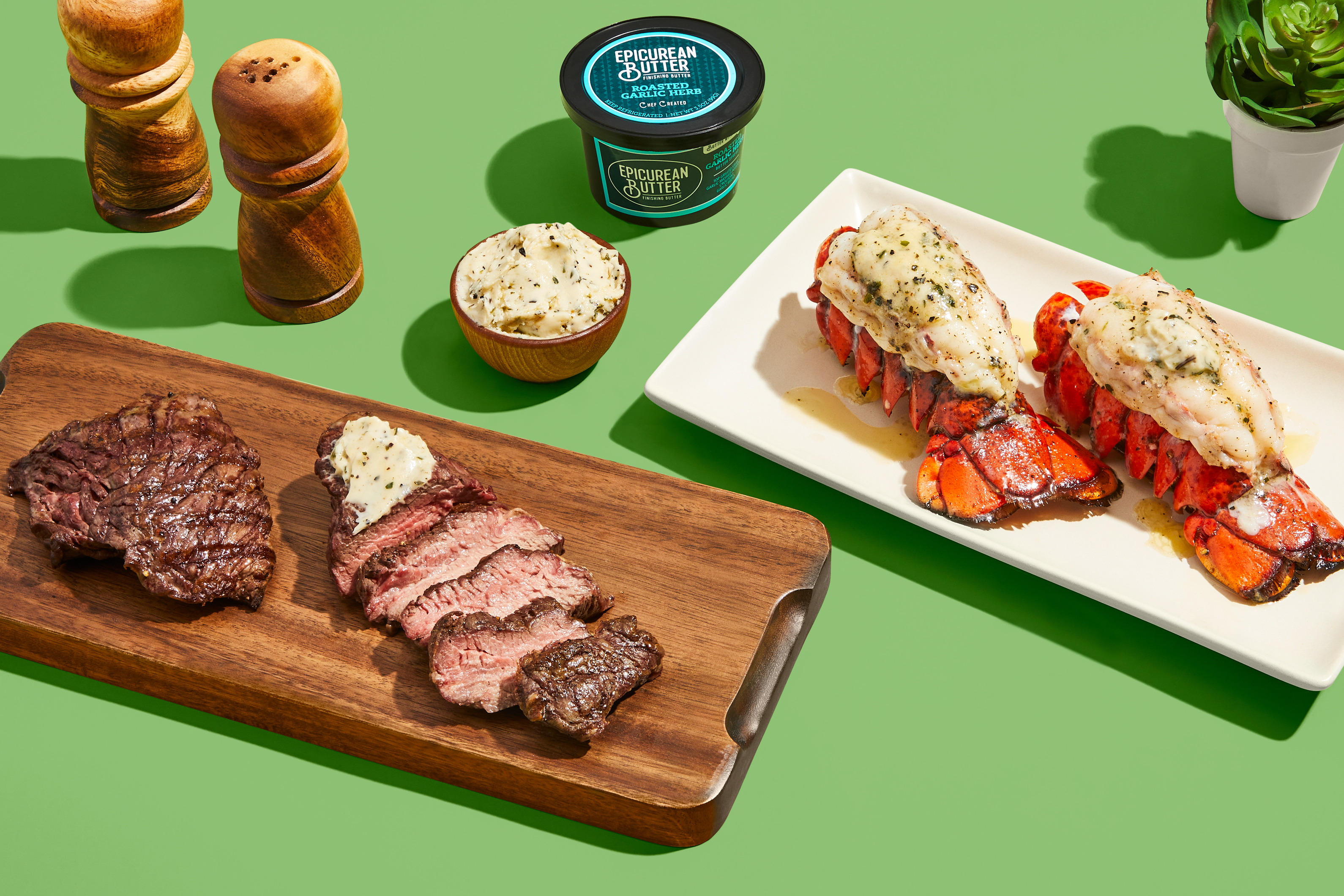 Luscious Lobster, Steak & Garlic Herb Butter